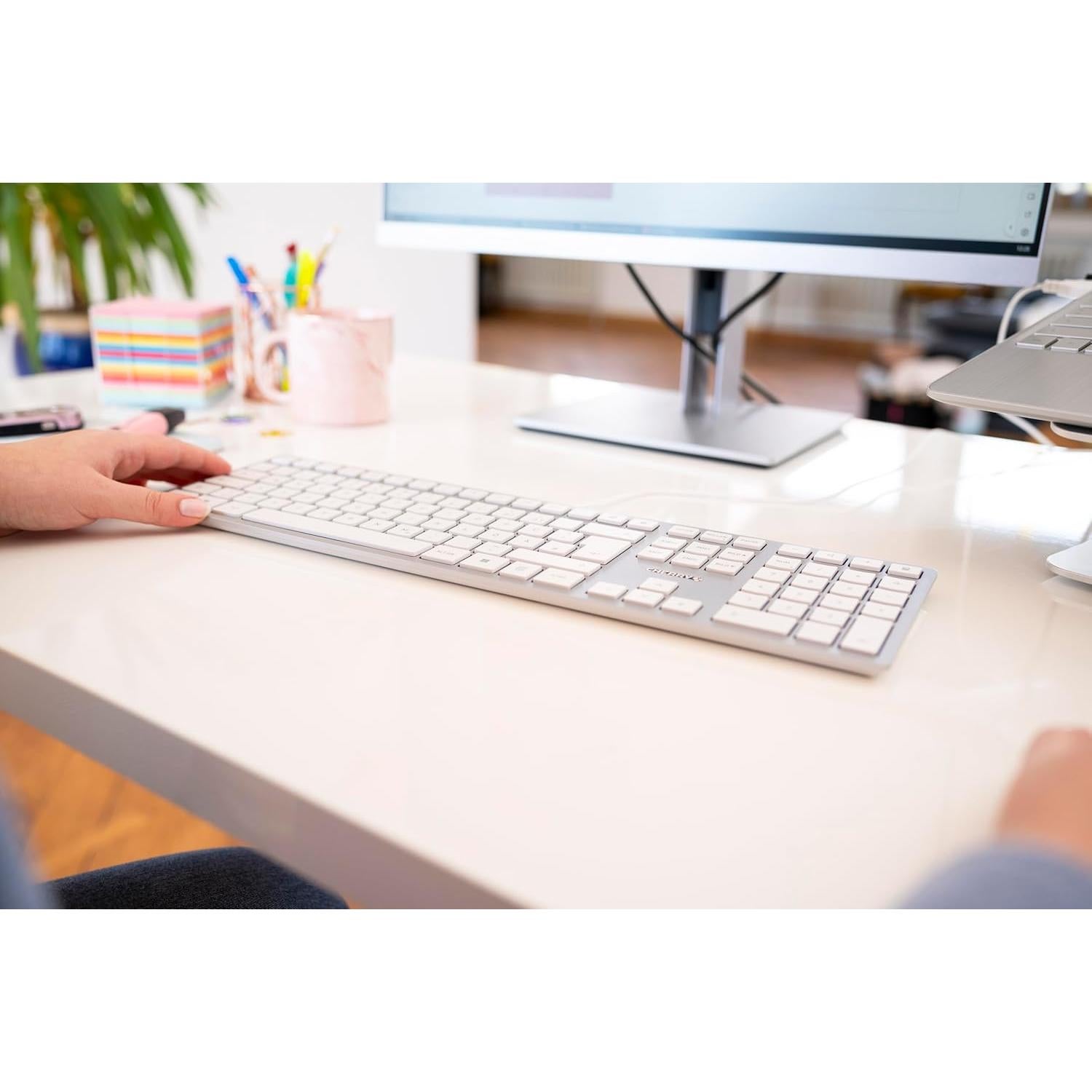 Teclado Cherry KC 6000 Slim USB QWERTY Plata Conectado