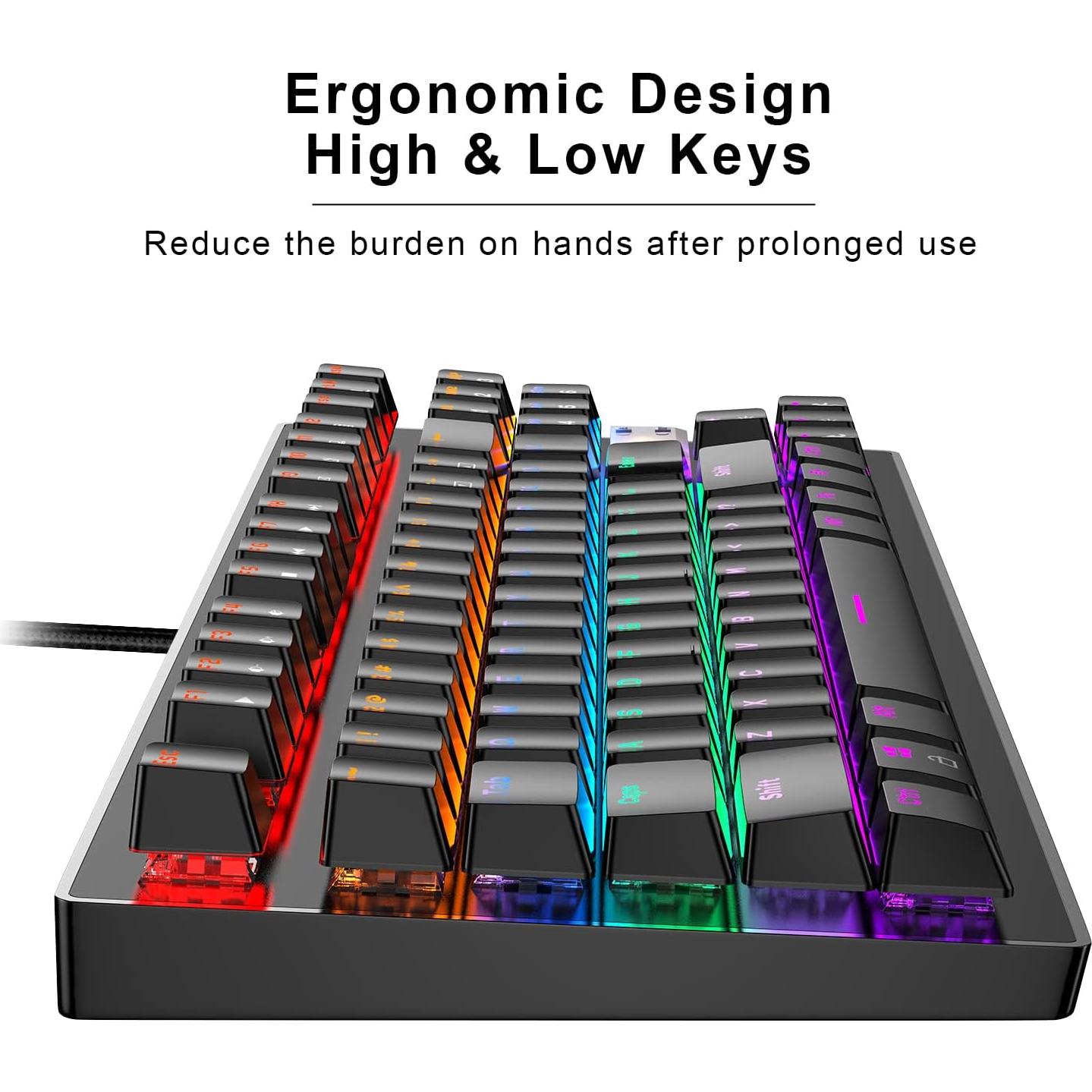 Teclado Mecánico Anivia para Juegos 87 Teclas Retroiluminado