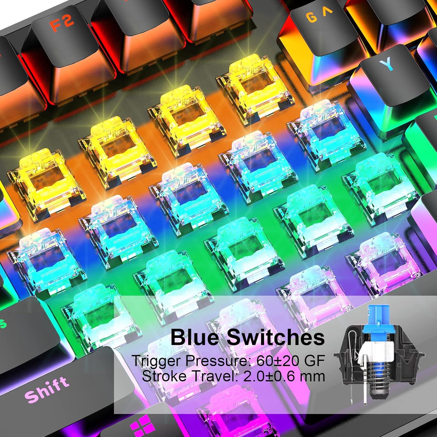 Teclado Mecánico Anivia para Juegos 87 Teclas Retroiluminado