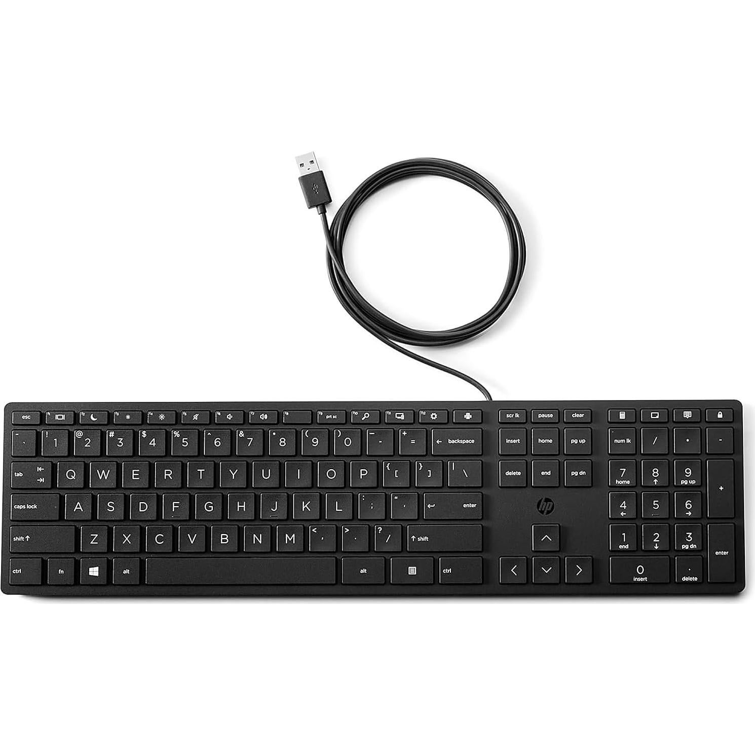 Teclado HP 320K de Escritorio con Cable USB para Windows