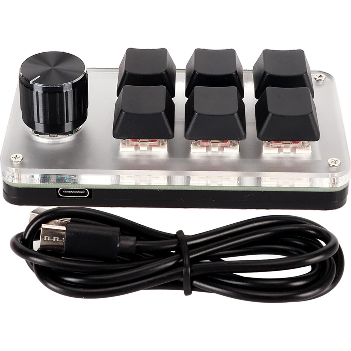 Teclado Mecánico Mini Zyyini USB Rojo Ergonómico 6 Teclas