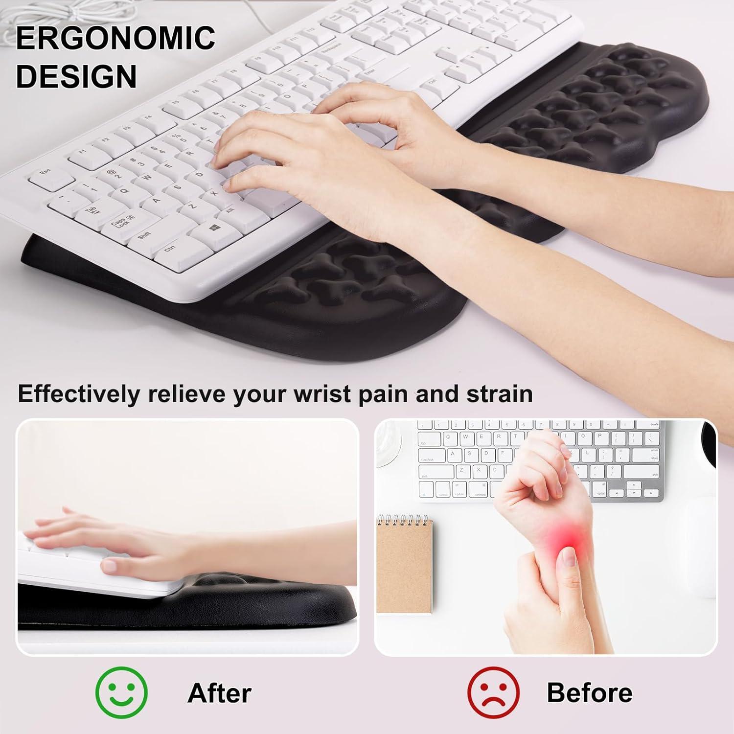 Soporte de Teclado Ergonómico MOSISO con Reposamuñecas PU Negro