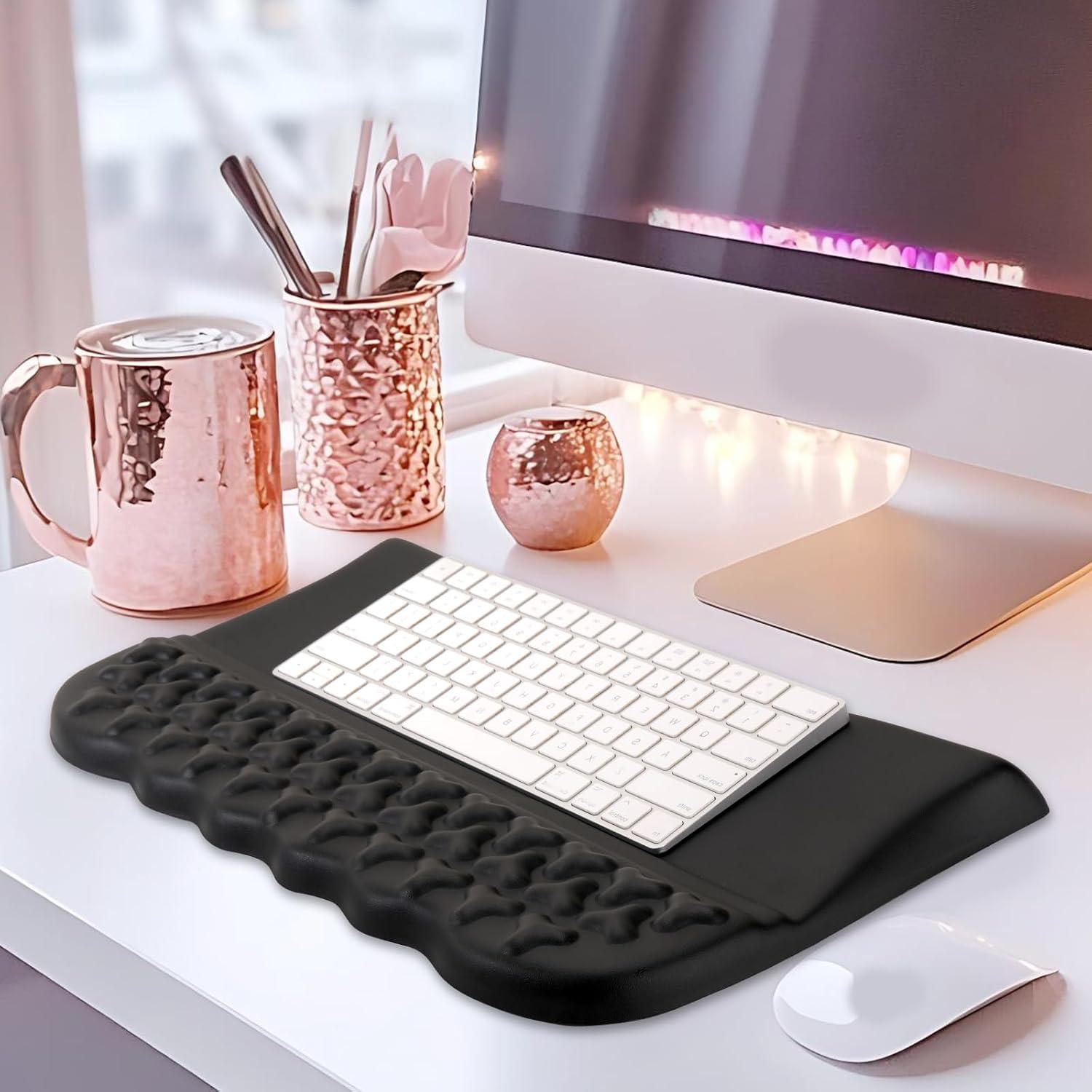 Soporte de Teclado Ergonómico MOSISO con Reposamuñecas PU Negro