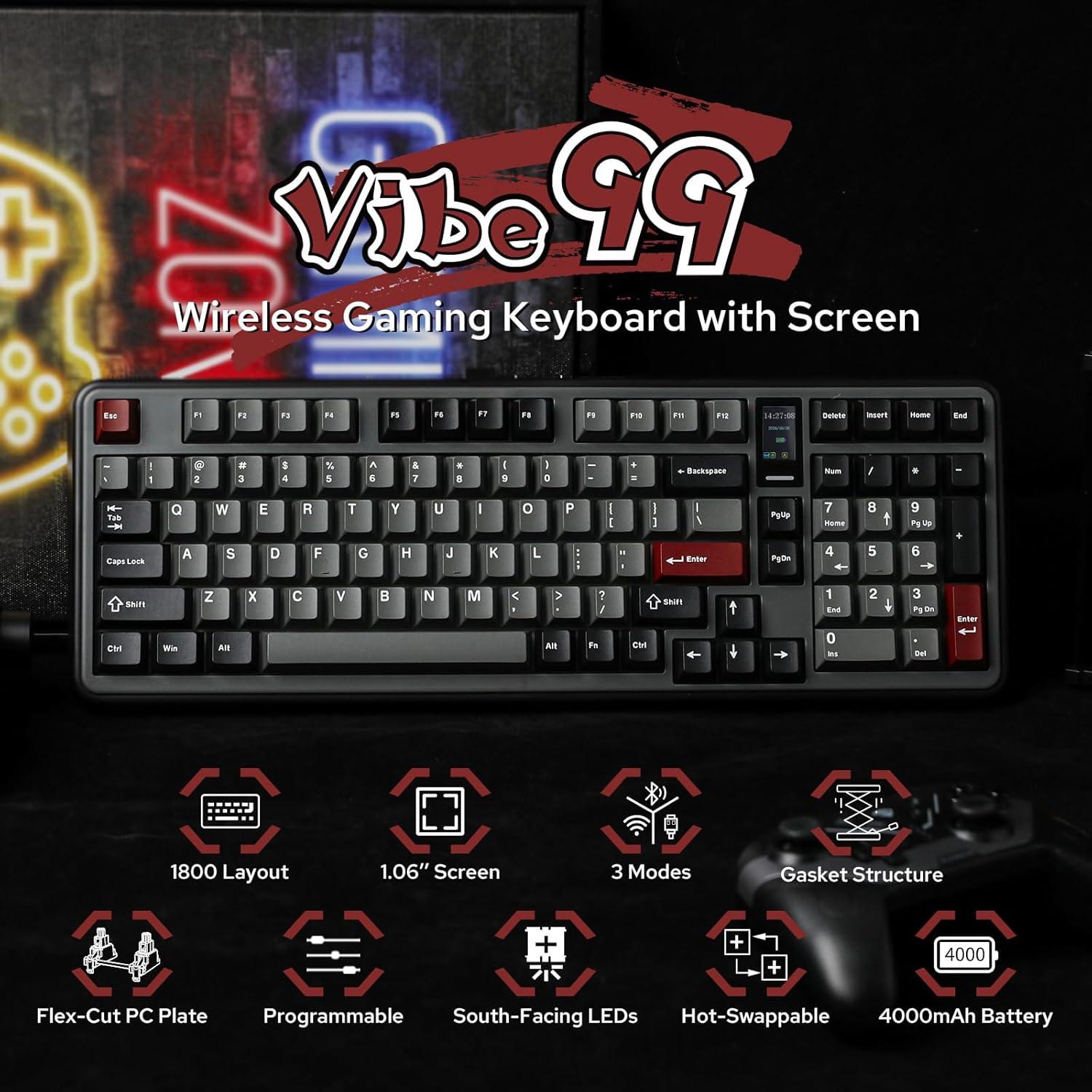 Teclado Gaming Mecánico Inalámbrico MechLands Vibe99 RGB 96%