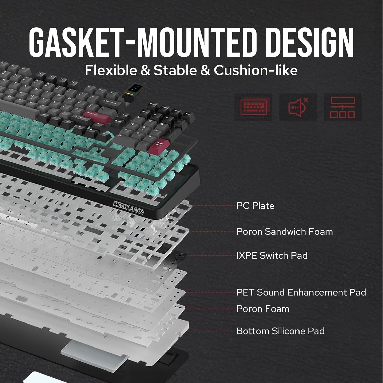 Teclado Gaming Mecánico Inalámbrico MechLands Vibe99 RGB 96%