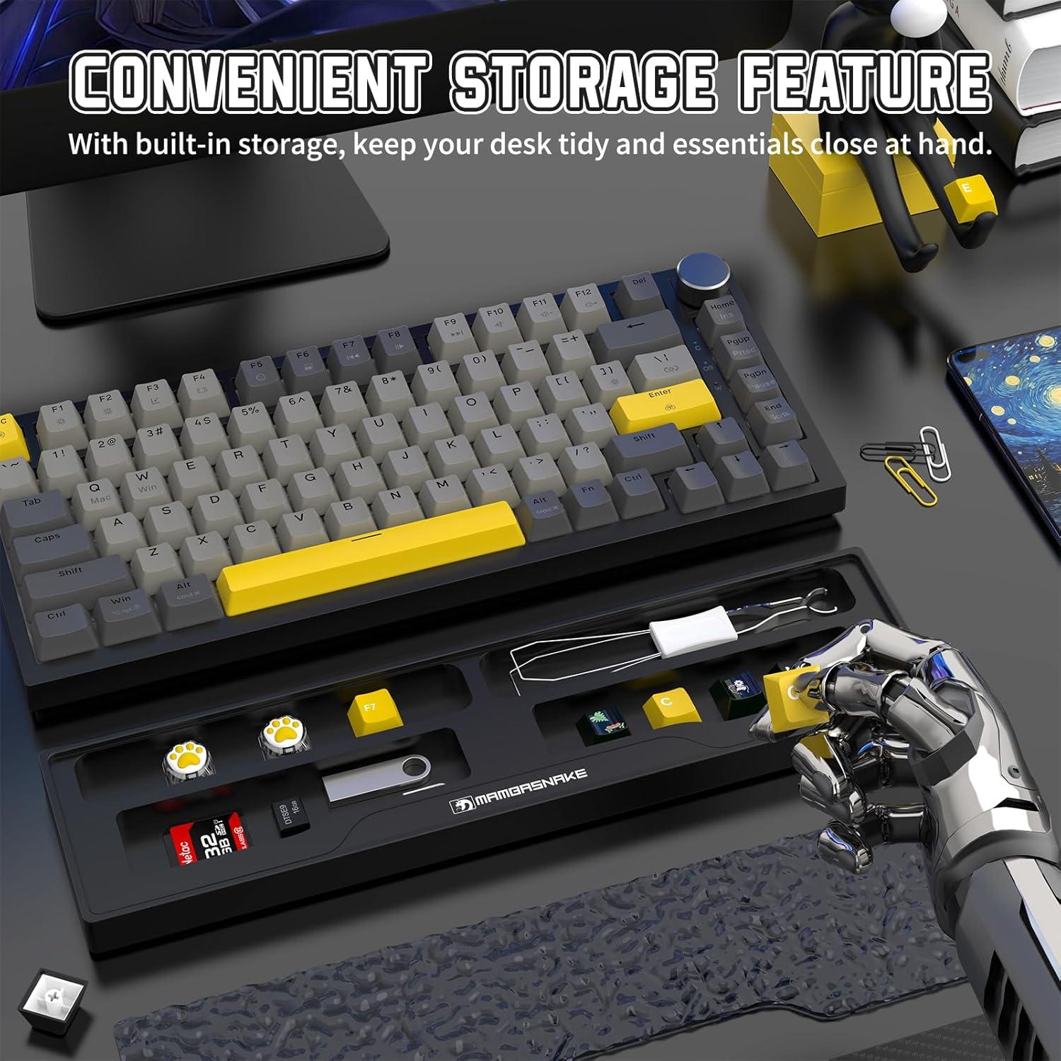 Reposamuñecas Ergonómico MAMBASNAKE con Almacenamiento Negro