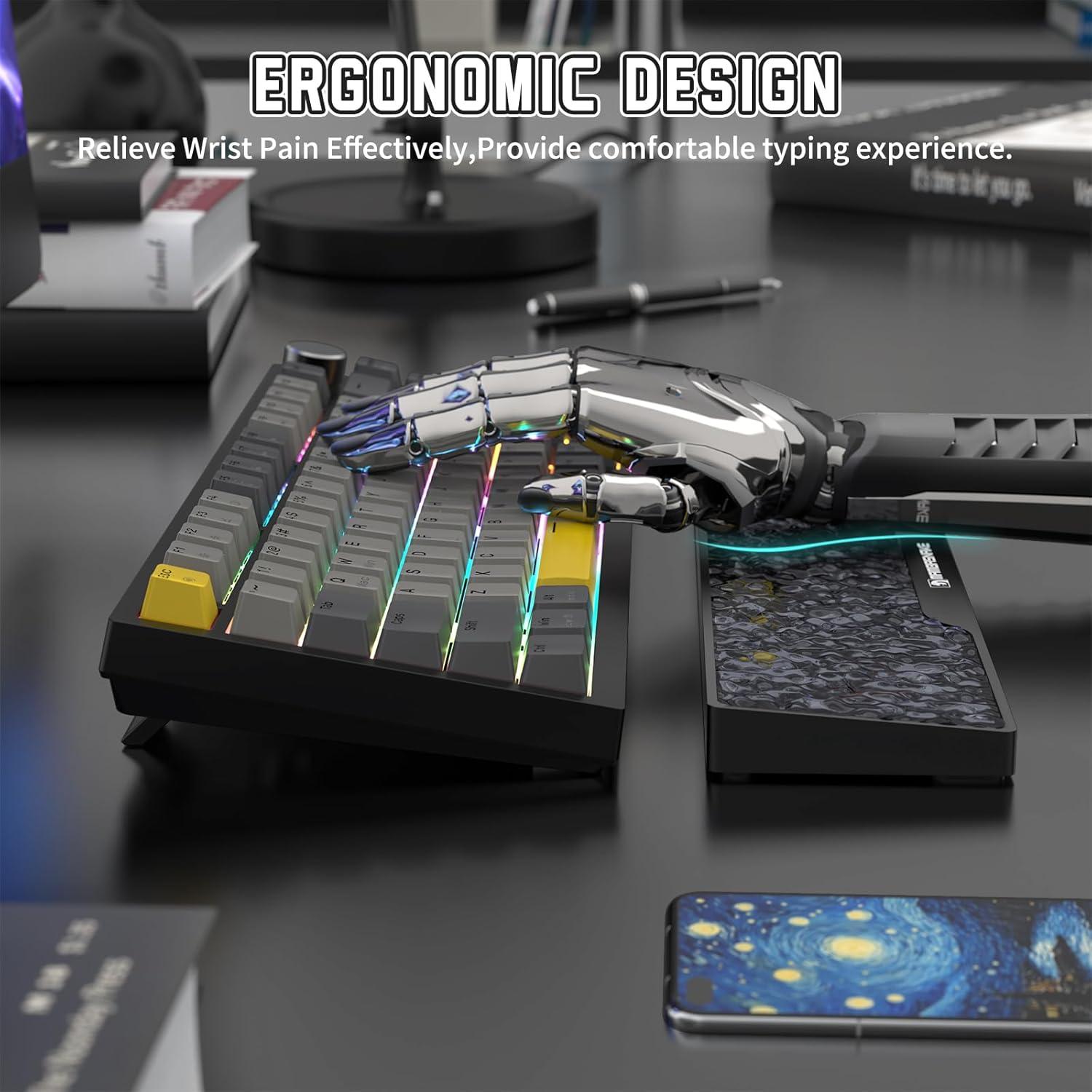 Reposamuñecas Ergonómico MAMBASNAKE con Almacenamiento Negro