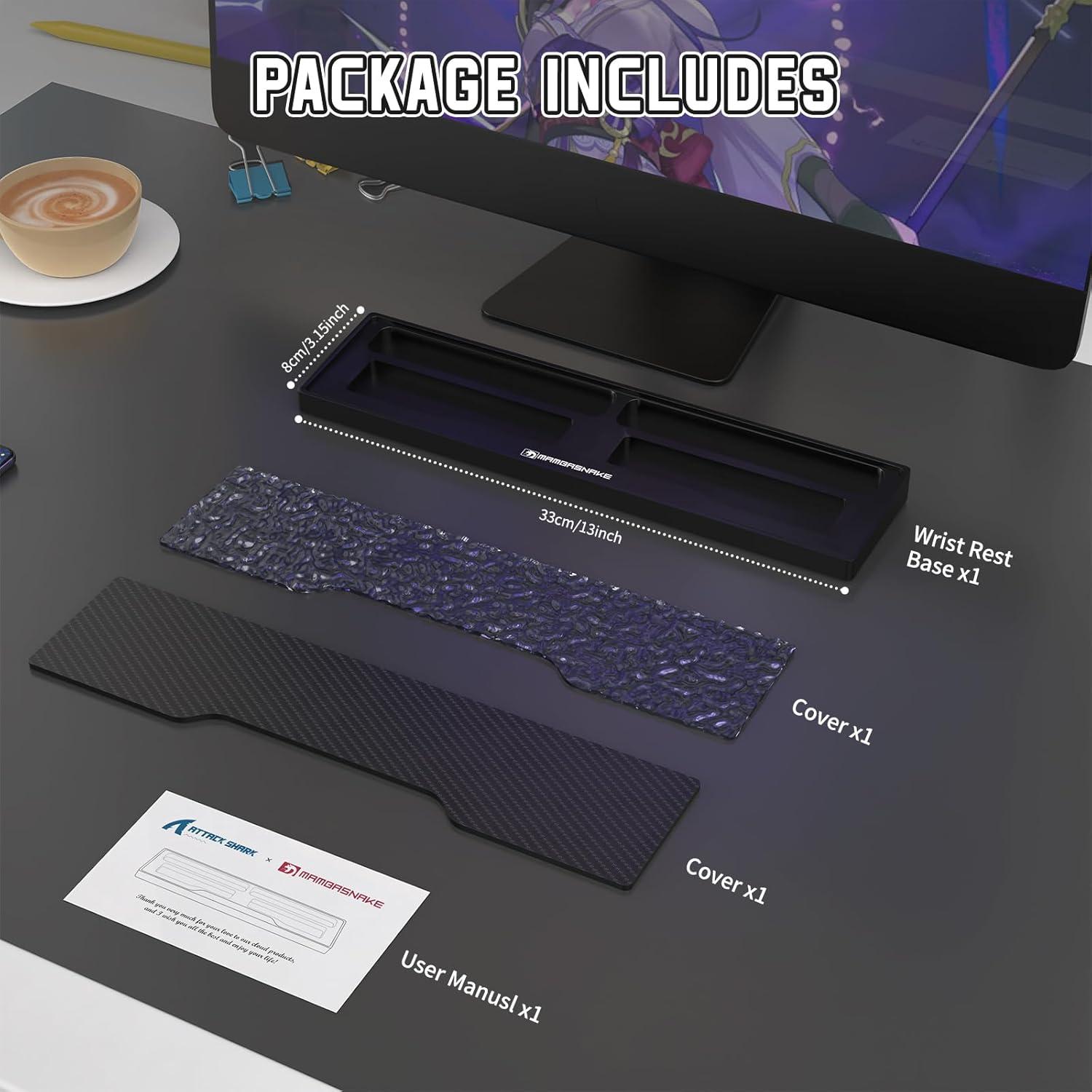 Reposamuñecas Ergonómico MAMBASNAKE con Almacenamiento Negro