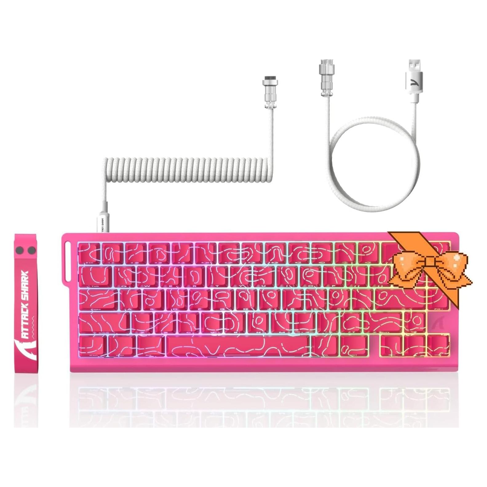 Teclado Gaming ATTACK SHARK X68 HE 60% RGB Magnético Rojo