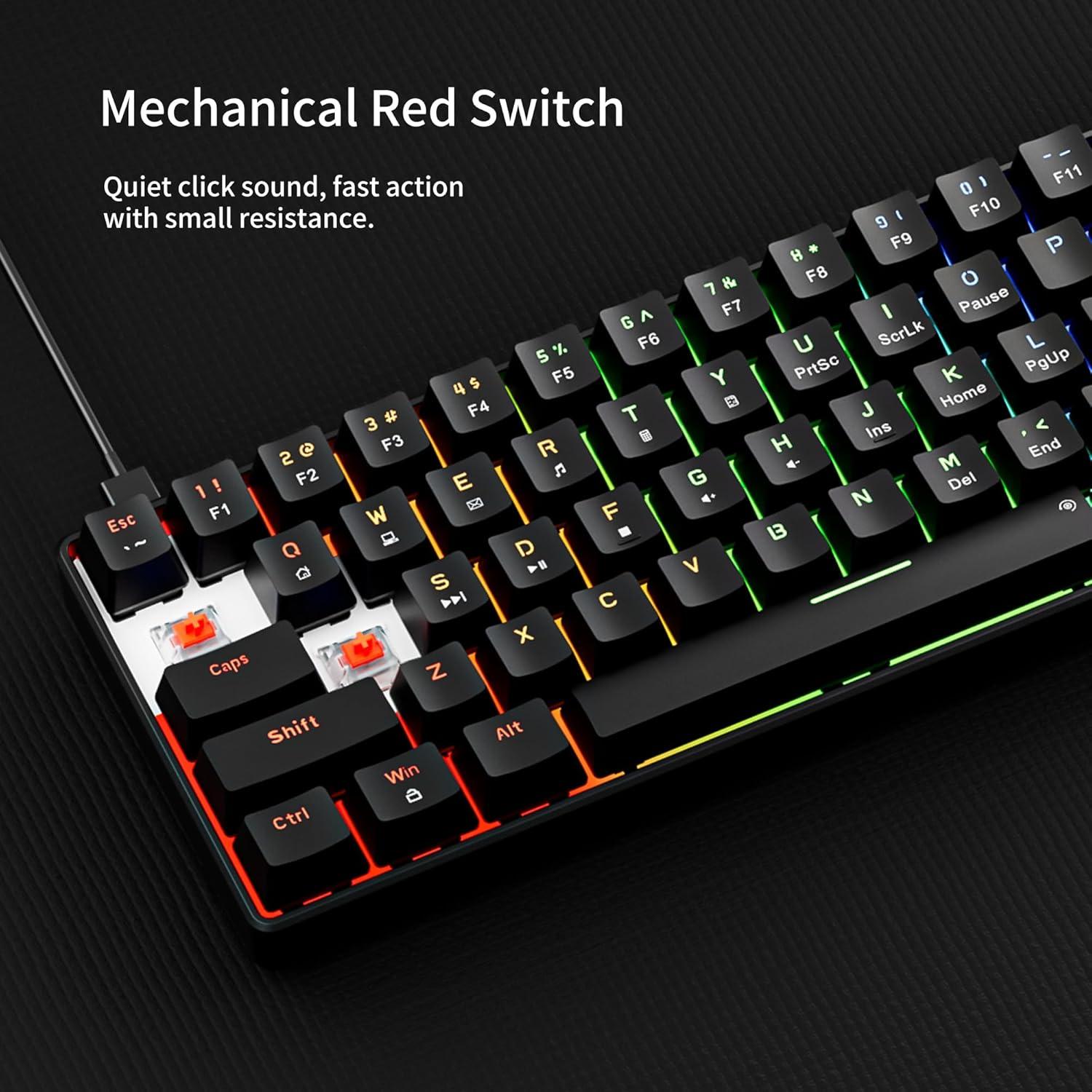 Teclado Mecánico Newmen GM611 60% Retroiluminado LED Arcoíris