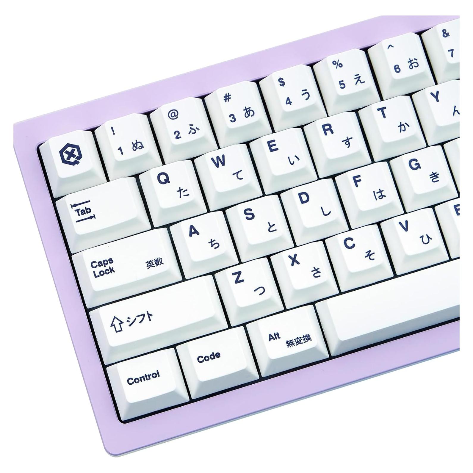 Juego de Tapas de Teclado Japonés Blanco Minimalista PBT 135 Teclas
