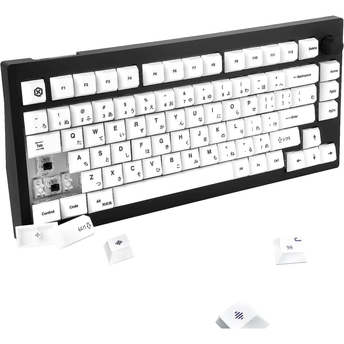 Juego de Tapas de Teclado Japonés Blanco Minimalista PBT 135 Teclas