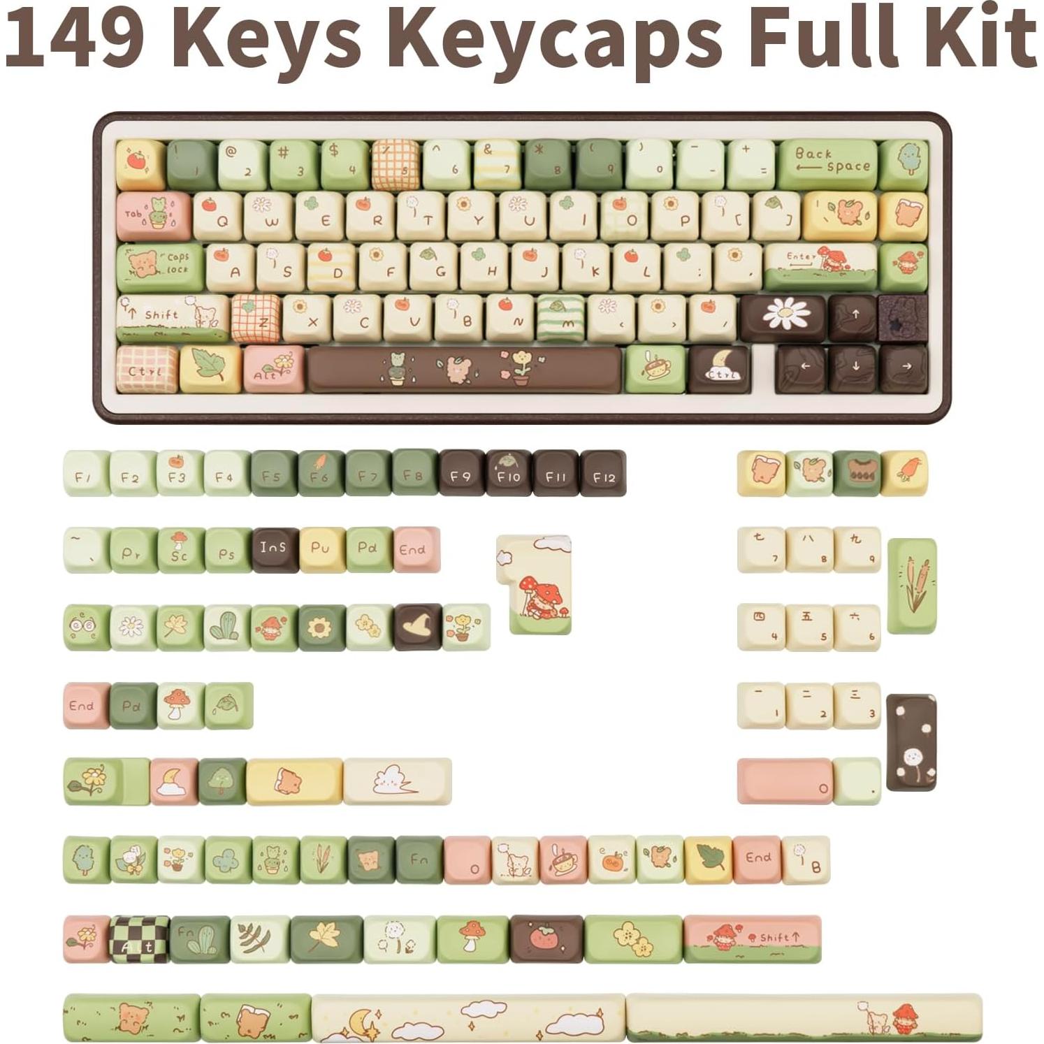 Juego de Teclas PBT Gruesas COOMICKEY 149 Teclas Perfil FOA