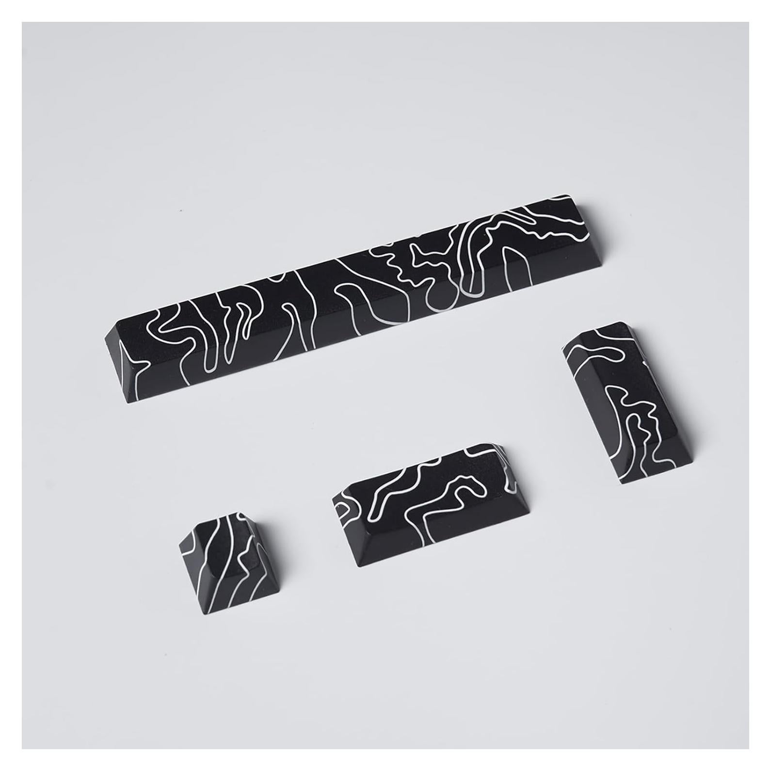 Conjunto de 4 Teclas PBT Negras Gliging Perfil Cherry