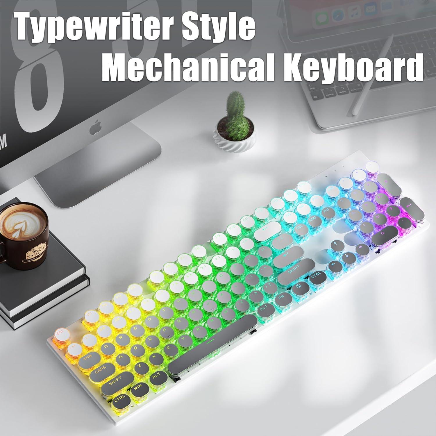 Teclado Mecánico TISHLED H104 Estilo Máquina de Escribir RGB