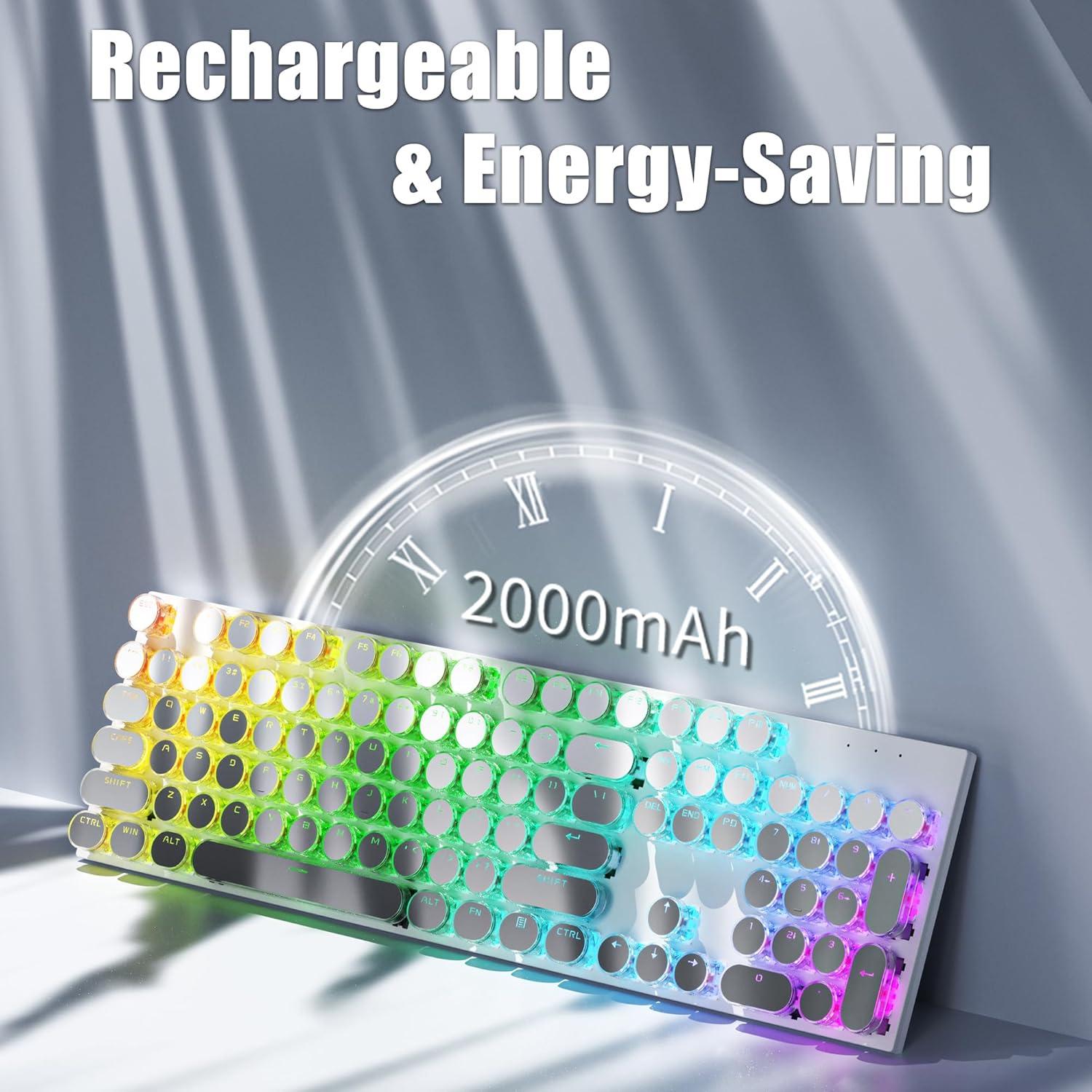 Teclado Mecánico TISHLED H104 Estilo Máquina de Escribir RGB