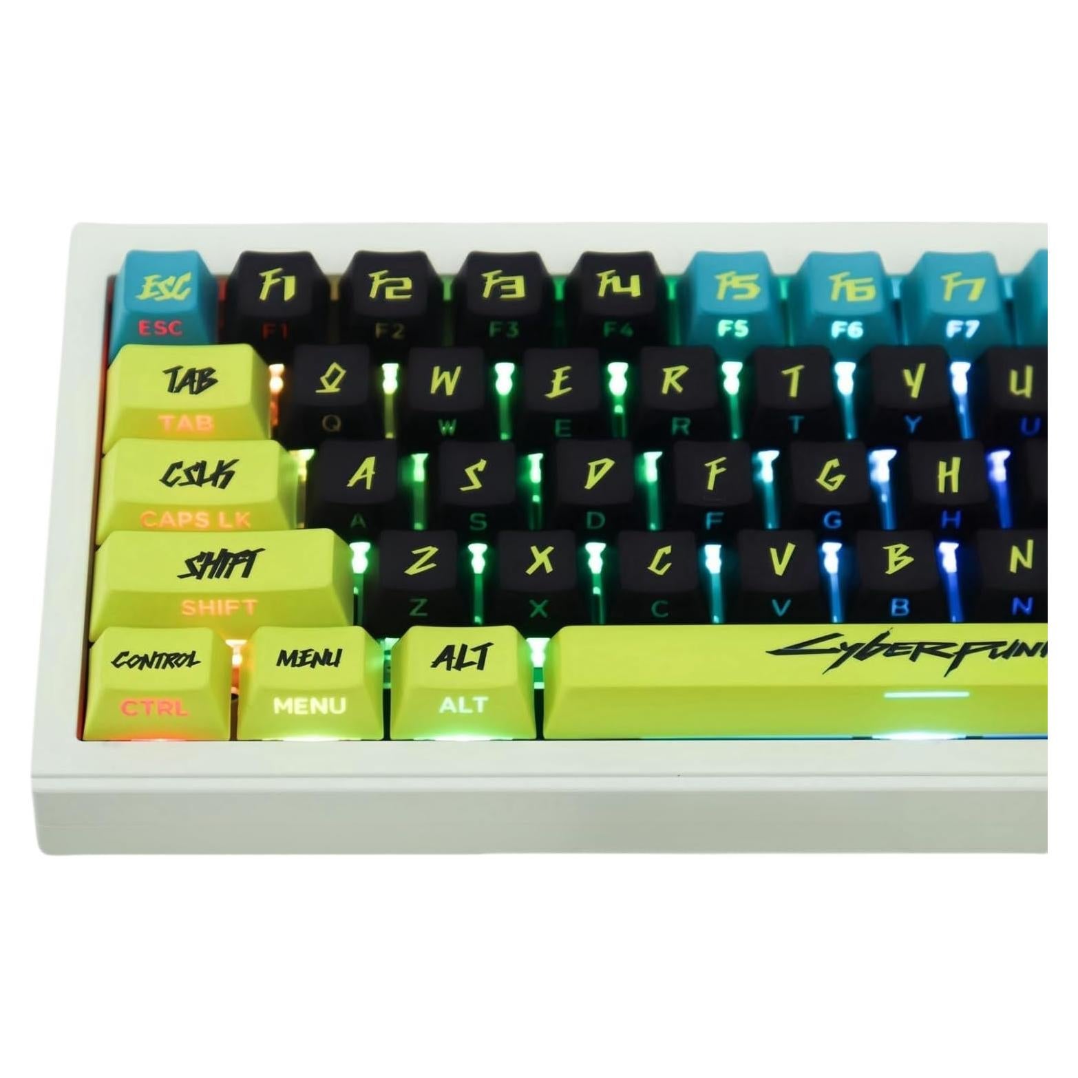 Conjunto de Teclas Cyberpunk ULTRAEQUIP 130 PBT Brillantes