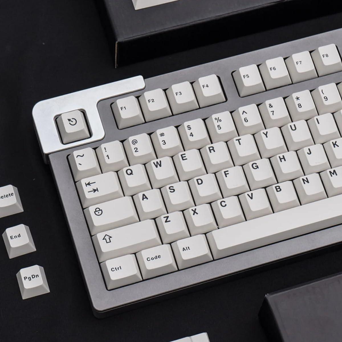 Juego de Teclas Blancas Doubleshot Mintcaps para Teclado Mecánico