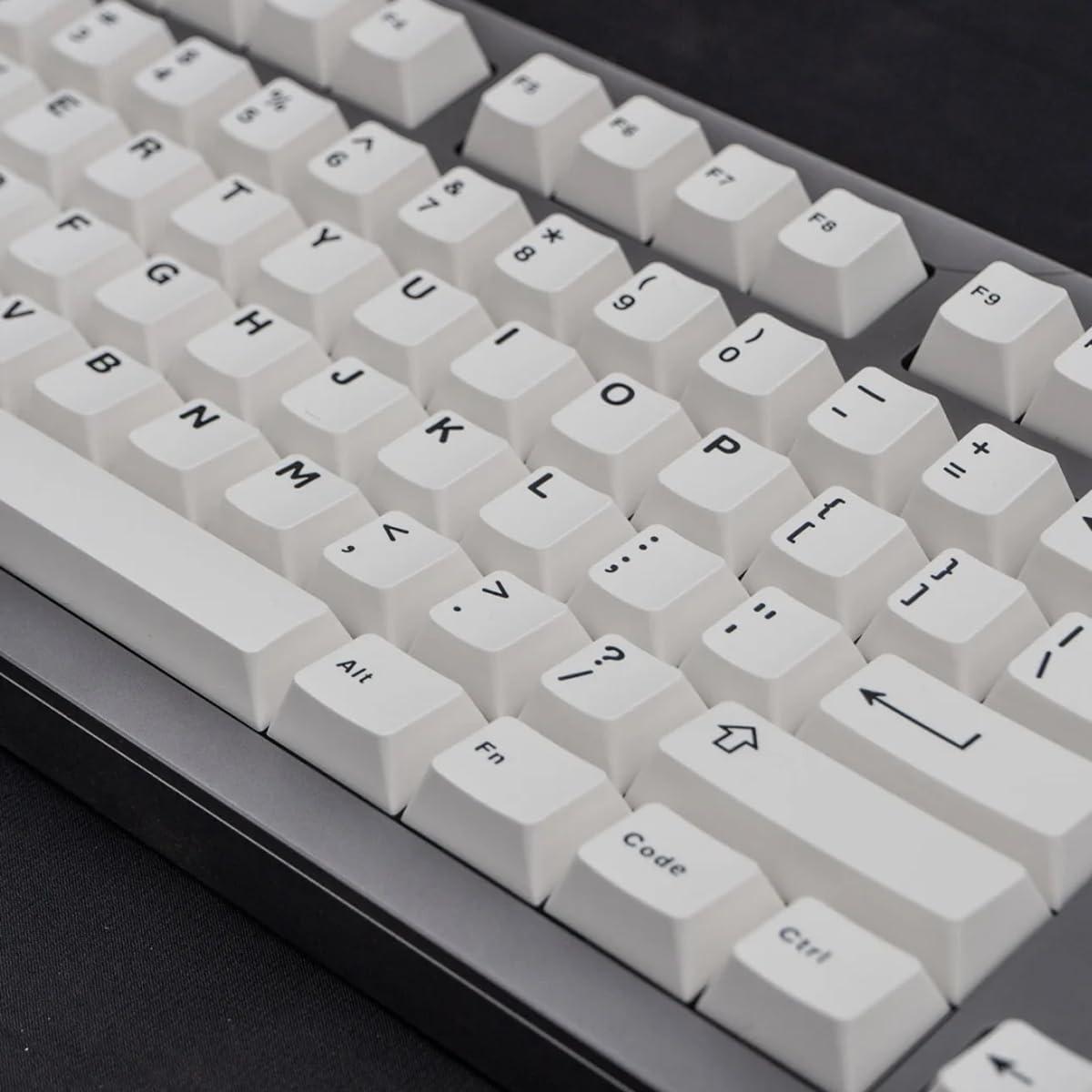 Juego de Teclas Blancas Doubleshot Mintcaps para Teclado Mecánico