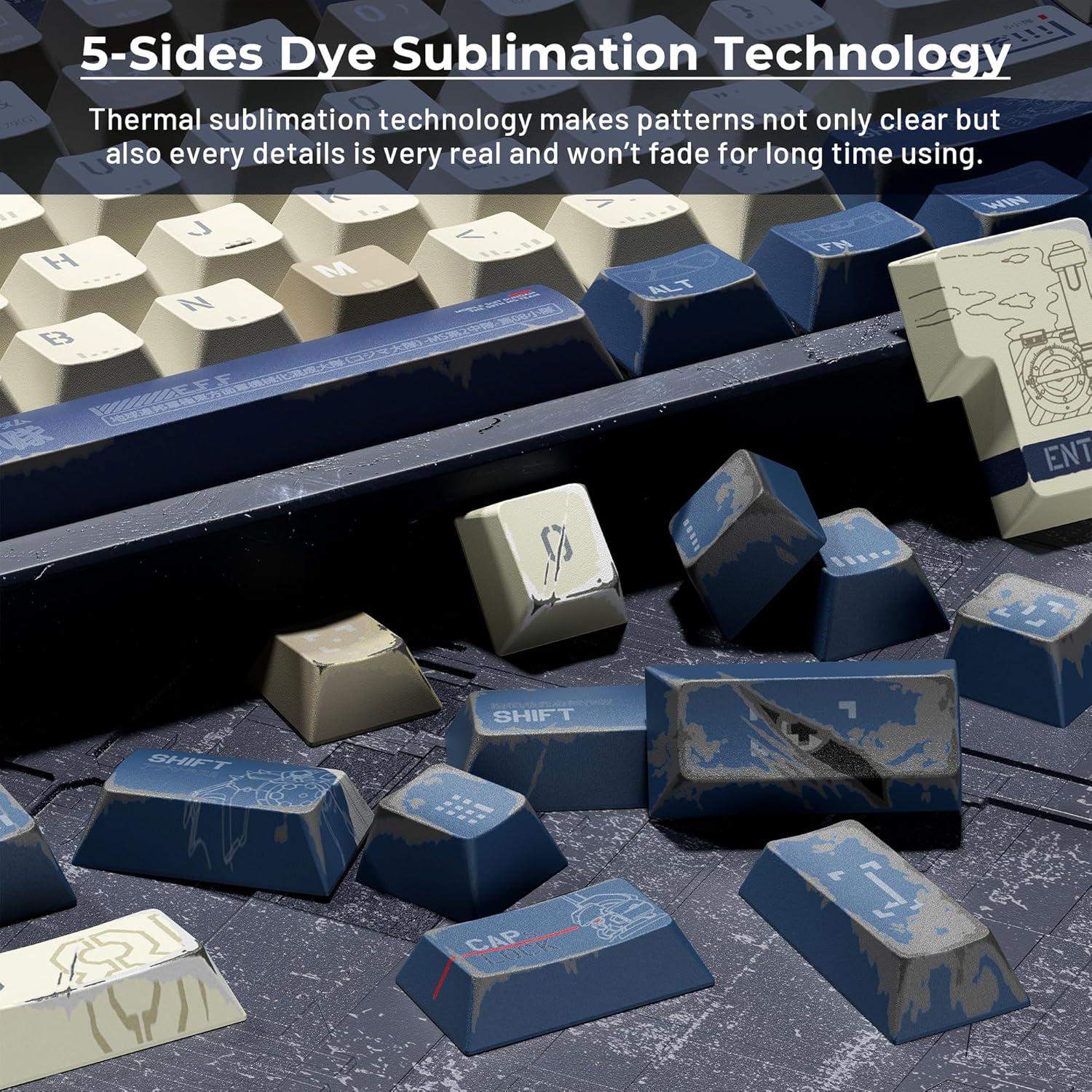 Caps de Teclado Mecánico Gundam XVX - 134 PBT Cherry