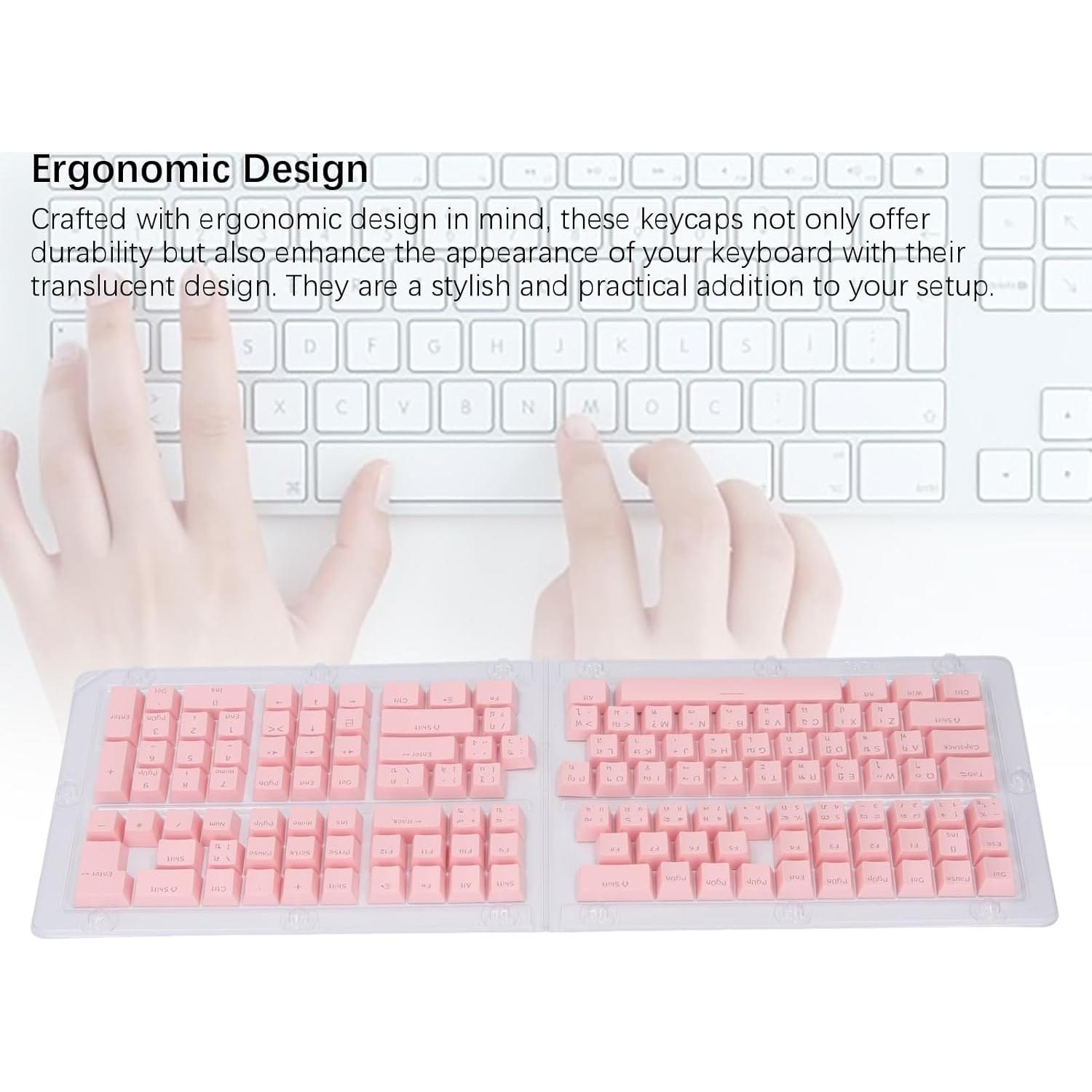 Teclas de Teclado Tailandesas Pongnas 132 ABS Ergonomicas Rosa