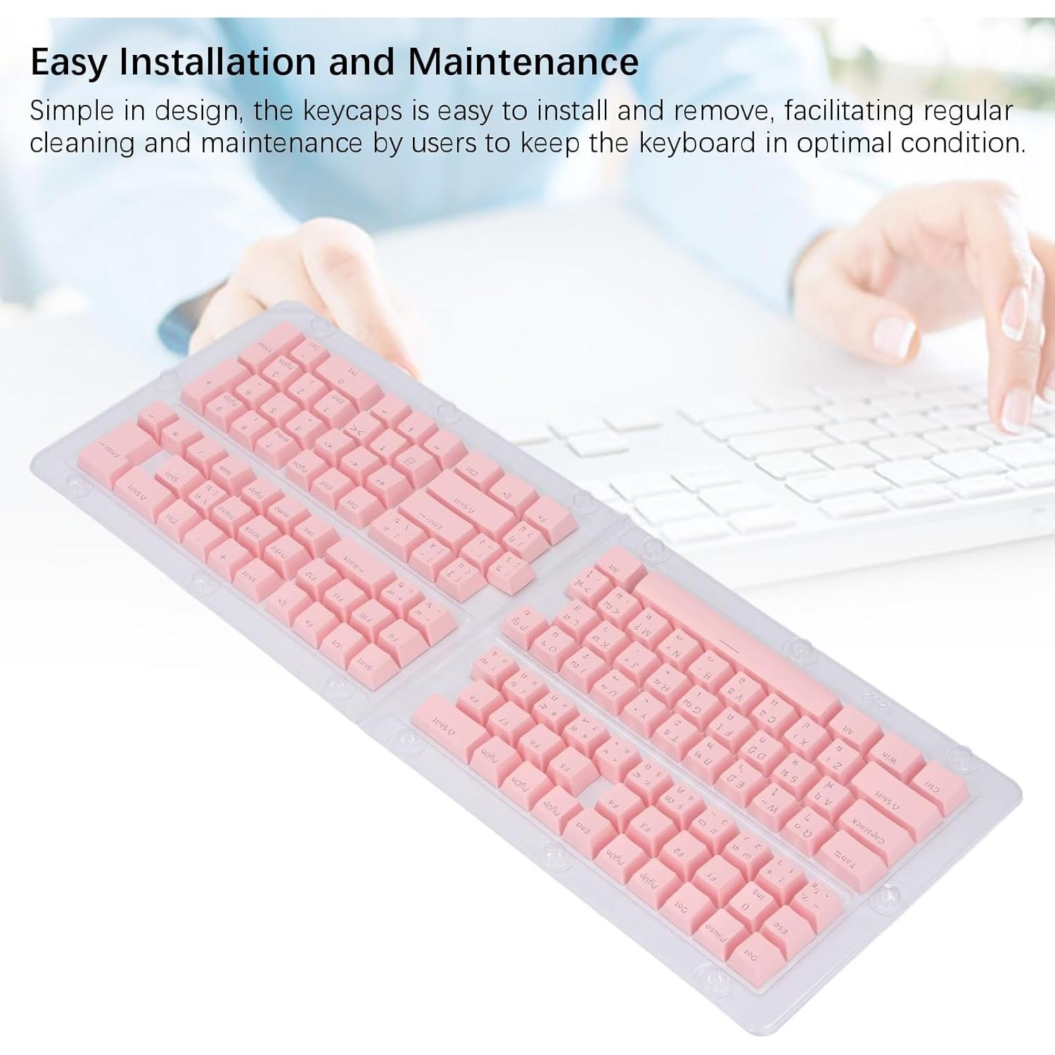 Teclas de Teclado Tailandesas Pongnas 132 ABS Ergonomicas Rosa