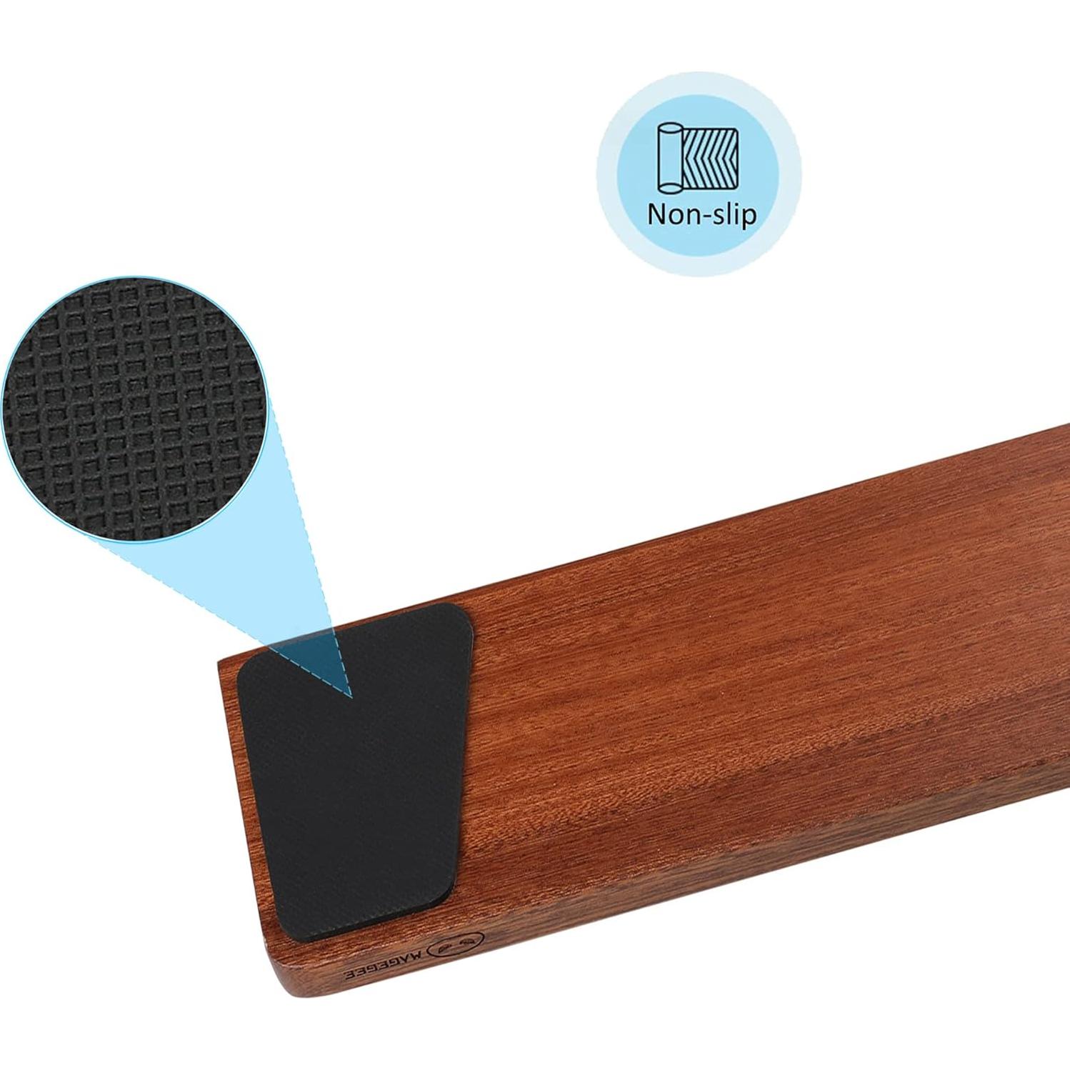 Reposamuñecas Ergonómico MageGee de Madera Nogal Negro 29x8cm