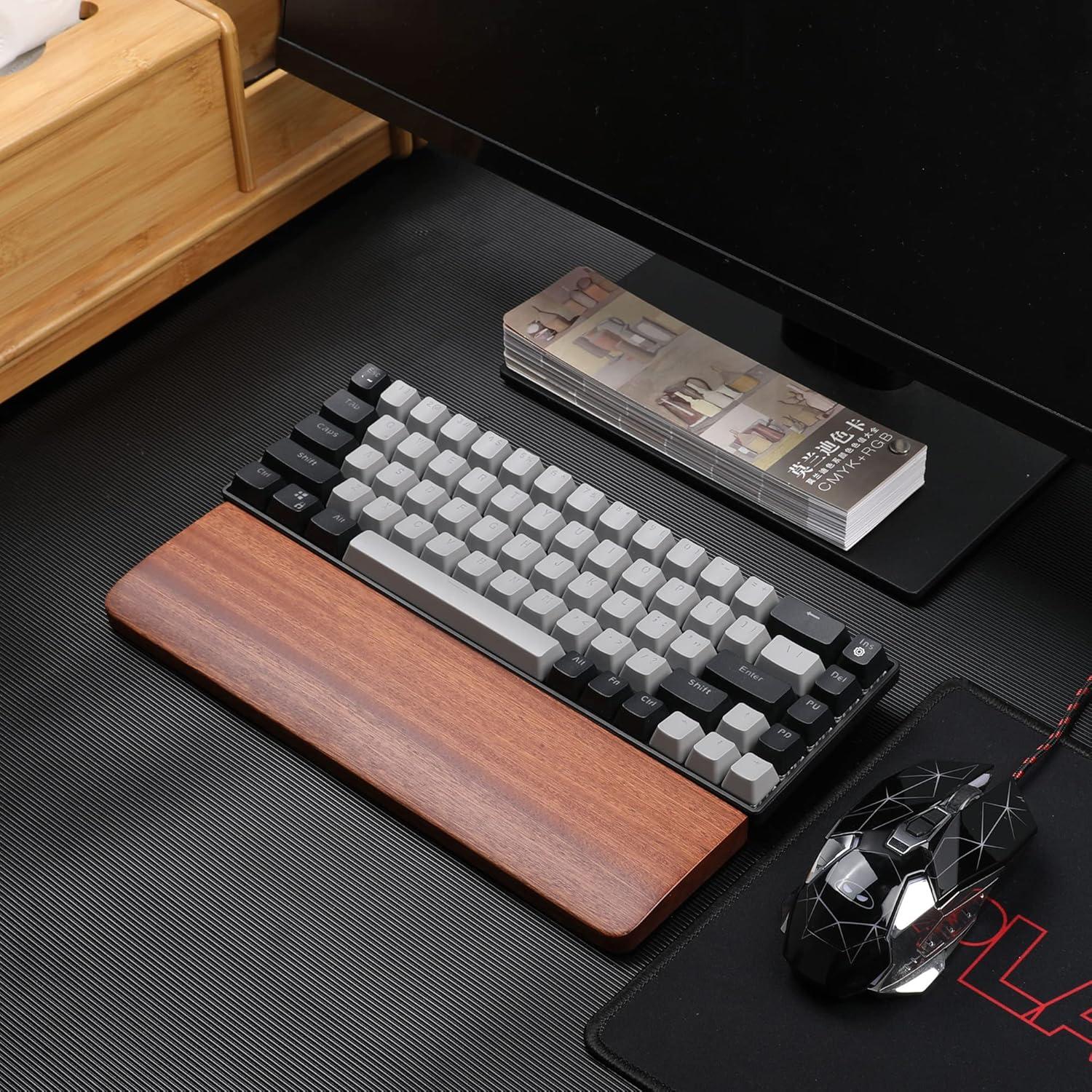 Reposamuñecas Ergonómico MageGee de Madera Nogal Negro 29x8cm