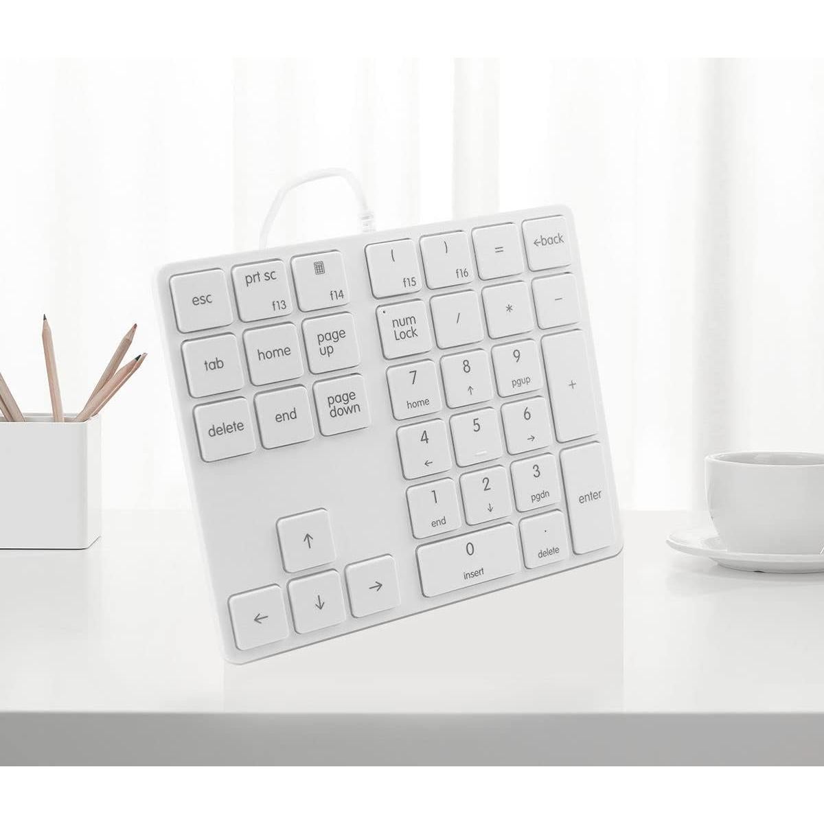 Teclado Numérico Mecánico Merdia 34 Teclas USB Blanco