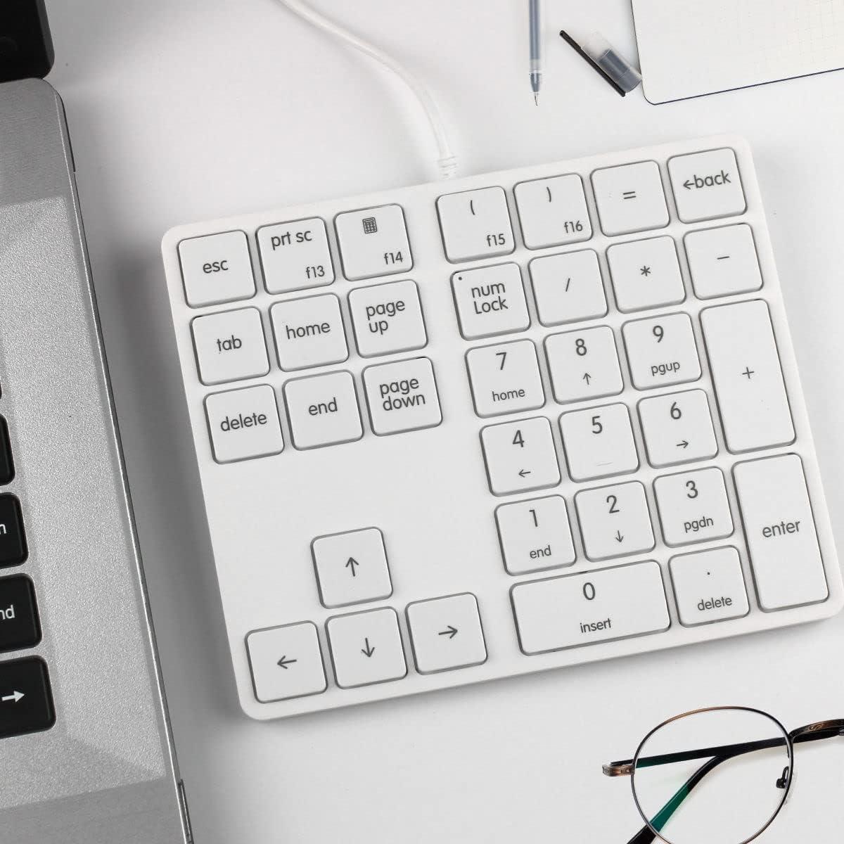 Teclado Numérico Mecánico Merdia 34 Teclas USB Blanco