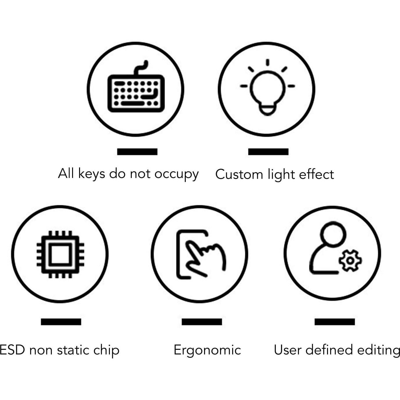 Teclado Mecánico para Juegos Walfront 12 Teclas RGB USB