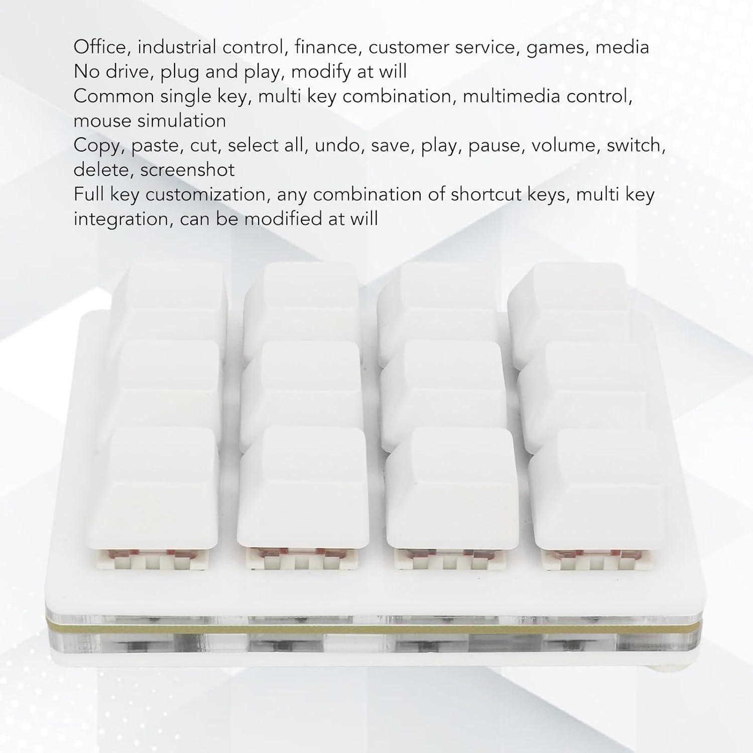 Teclado Mecánico para Juegos Walfront 12 Teclas RGB USB