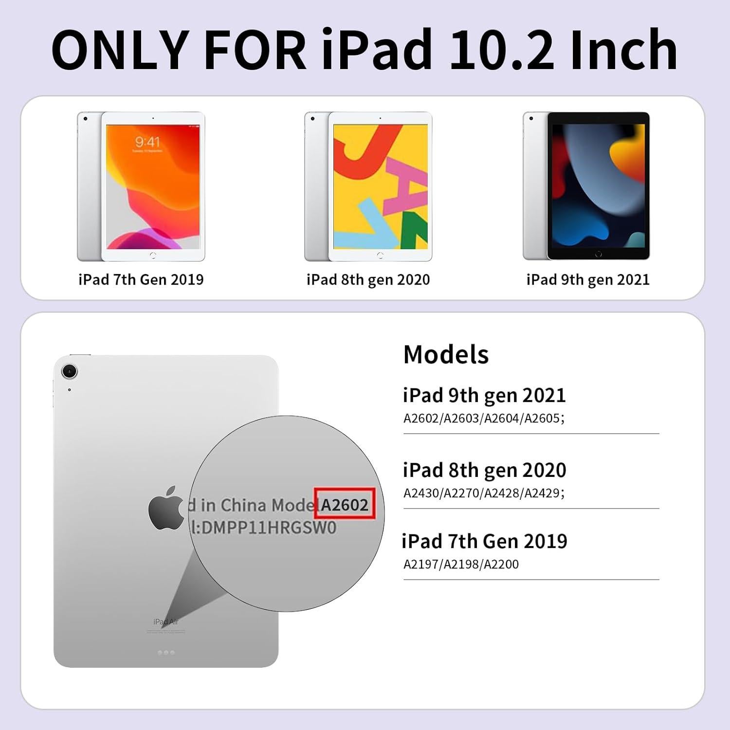 Funda con Teclado Retroiluminado SZPSGC para iPad 10.2" 9ª/8ª/7ª Gen