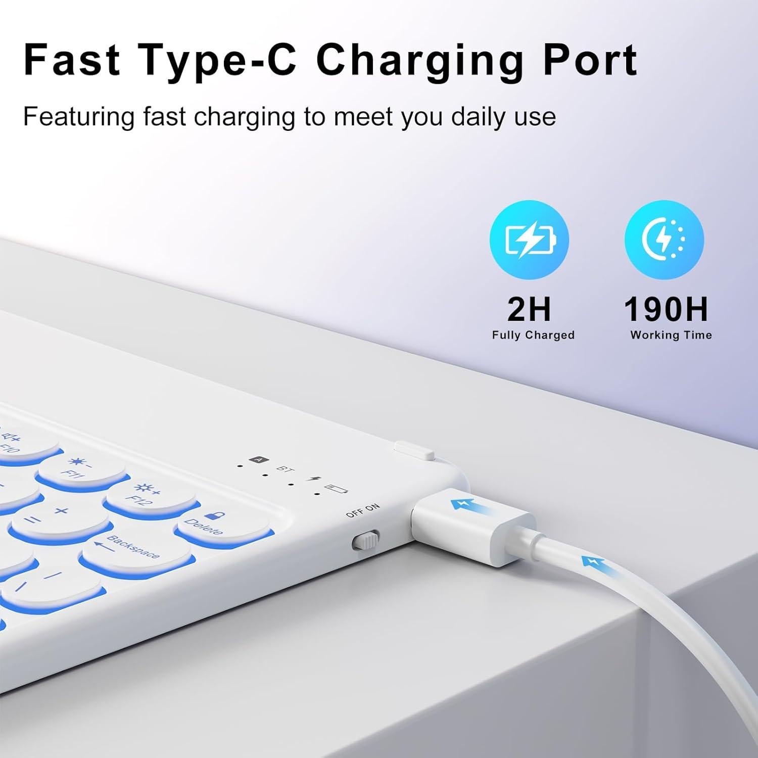 Funda con Teclado Retroiluminado SZPSGC para iPad 10.2" 9ª/8ª/7ª Gen