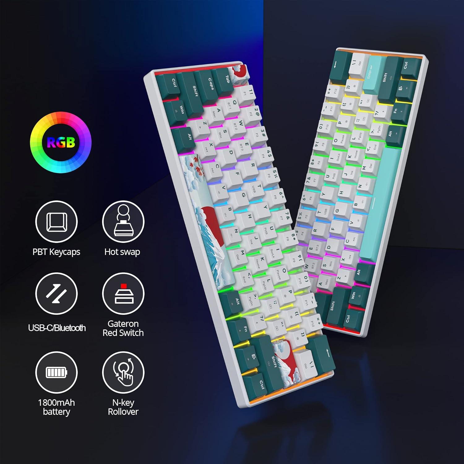 Teclado Mecánico Inalámbrico Fogruaden 60% RGB USB-C