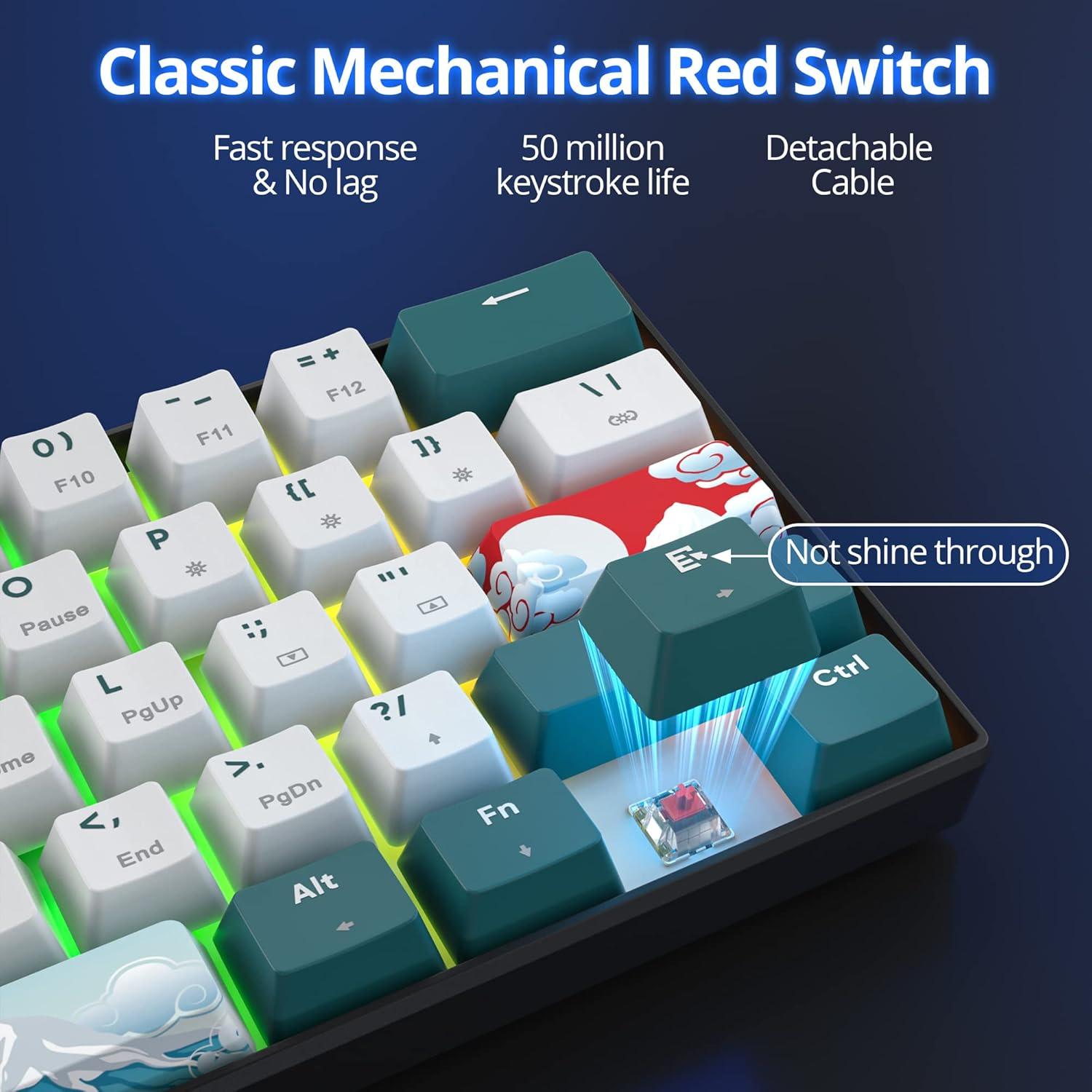 Teclado Mecánico Inalámbrico Fogruaden 60% RGB USB-C
