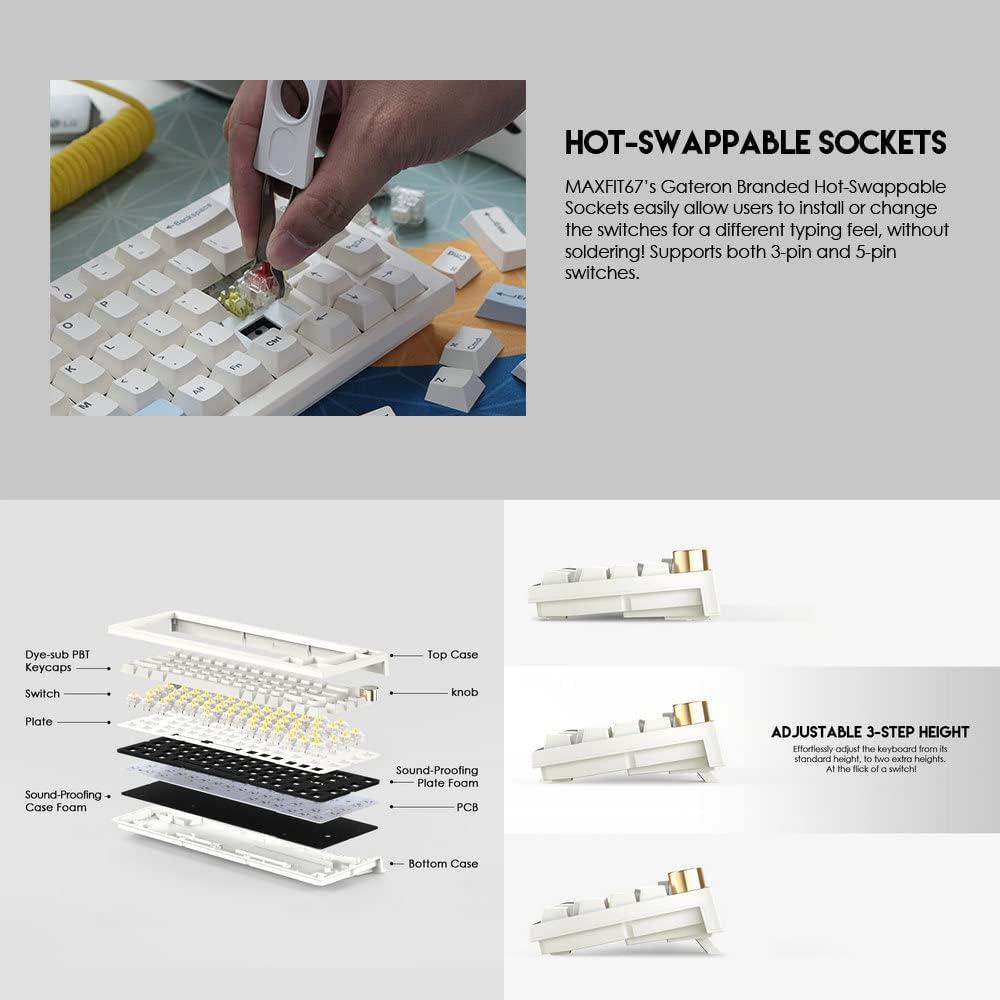 Teclado Mecánico FANTECH MAXFIT67 RGB 67 Teclas Tipo-C