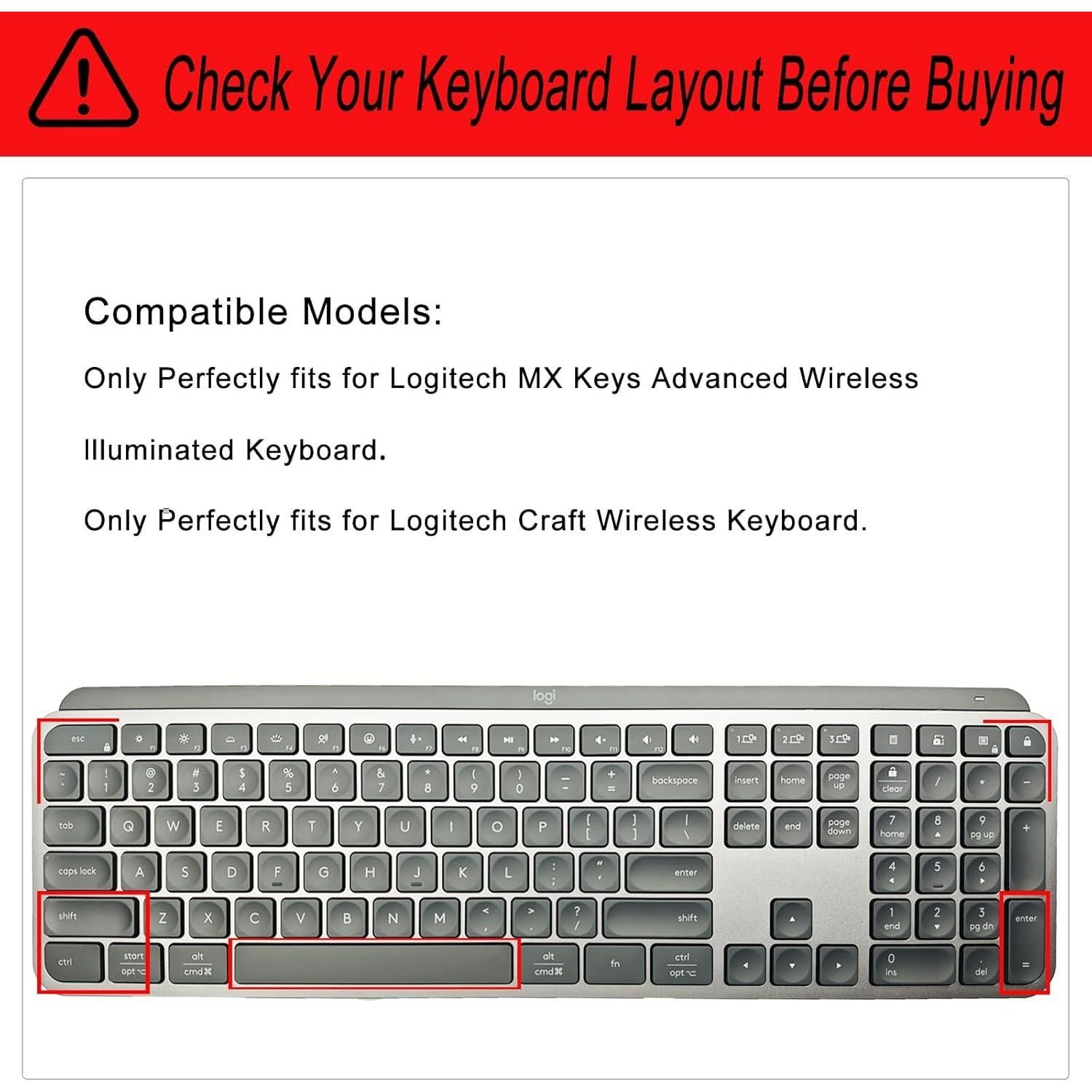 Protector de Teclado de Silicona Logitech MX/Craft Negro