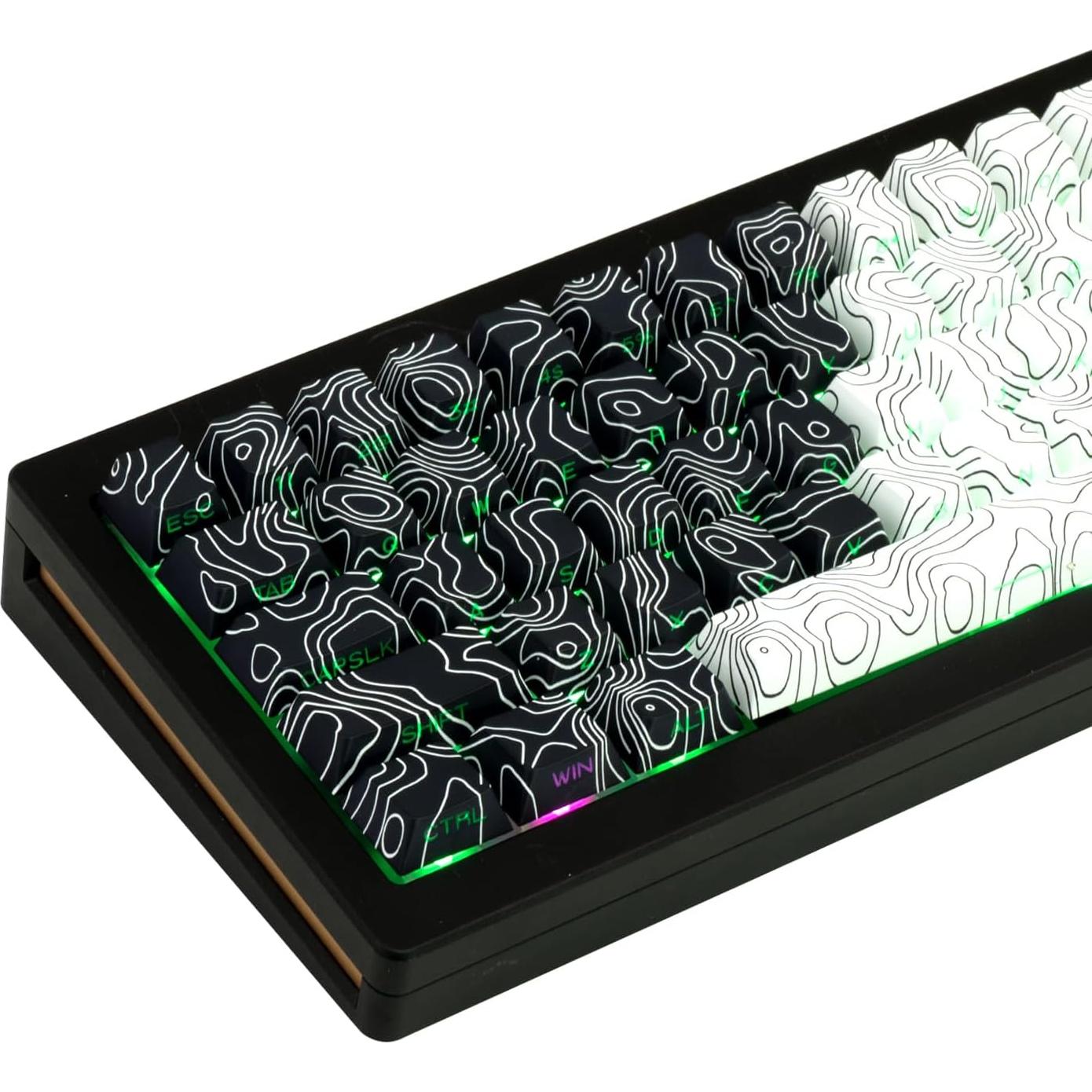 Juego de Teclas PBT Retroiluminadas TIMSEKER 131 Teclas Negro Blanco