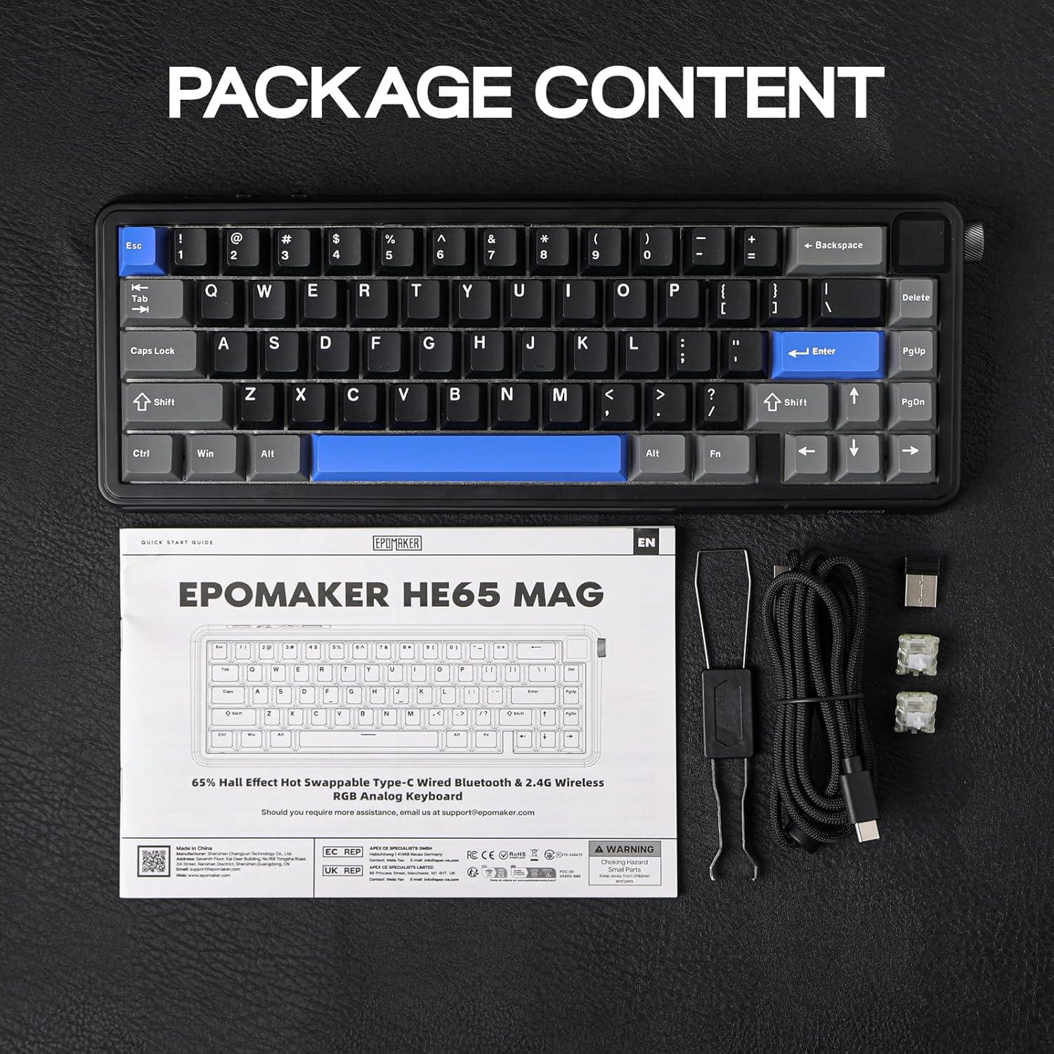 Teclado Inalámbrico EPOMAKER HE65 Magnético 8000mAh Negro