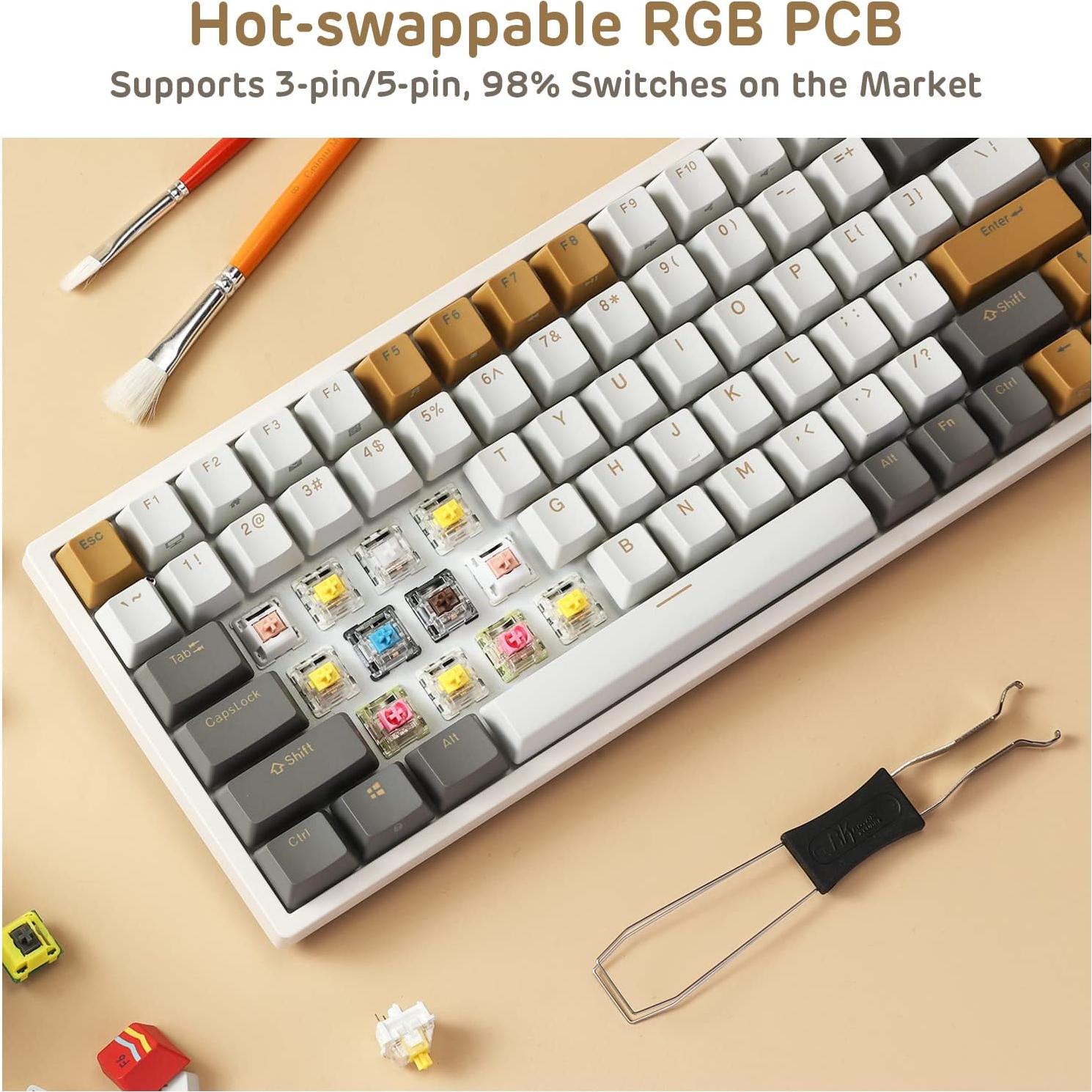 Teclado Mecánico RK Royal Kludge RK84 RGB Inalámbrico 75%