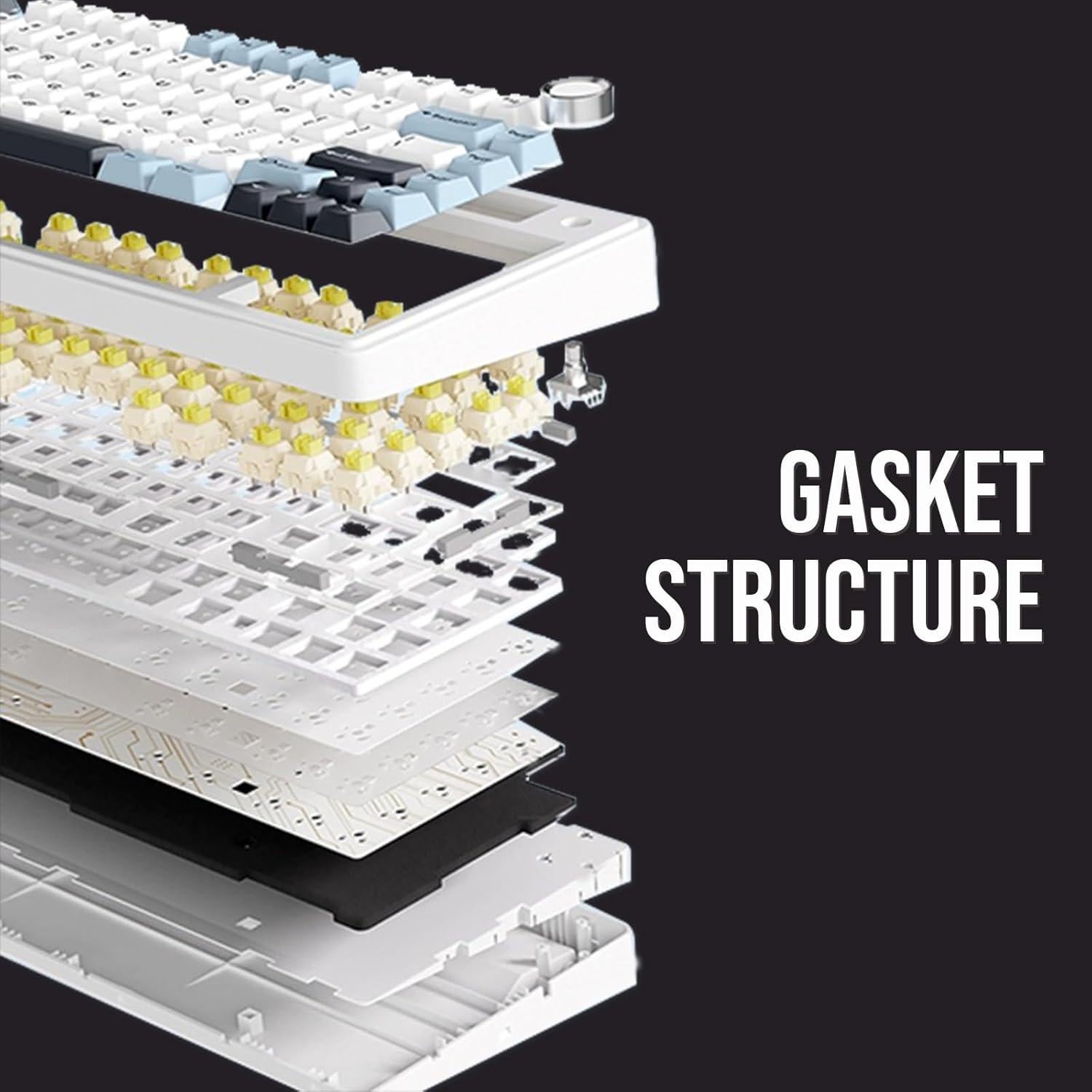 Teclado Mecánico Inalámbrico EPOMAKER F75 RGB 75% Negro Rosa