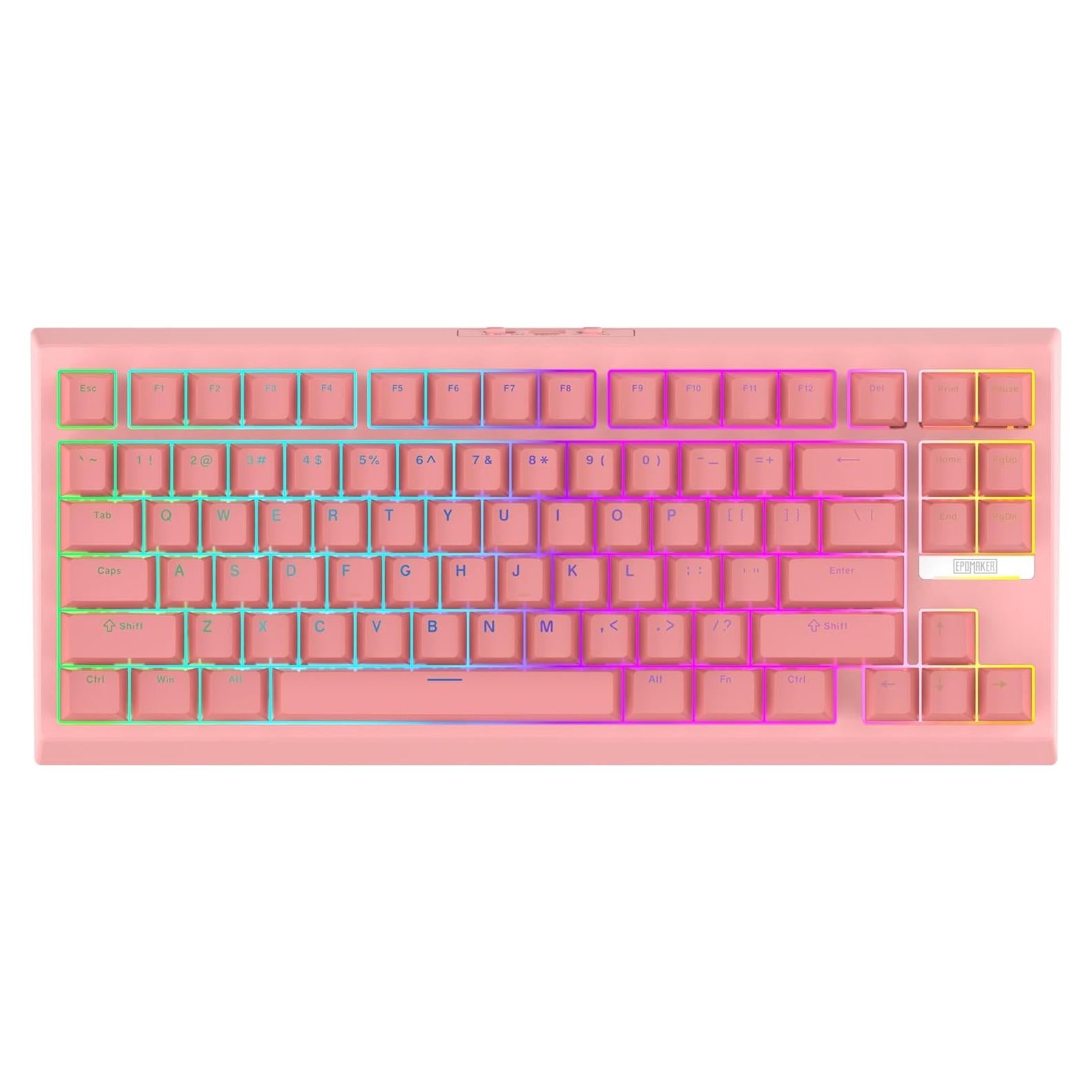 Teclado Mecánico EPOMAKER G84 RGB Inalámbrico 80% Rosa