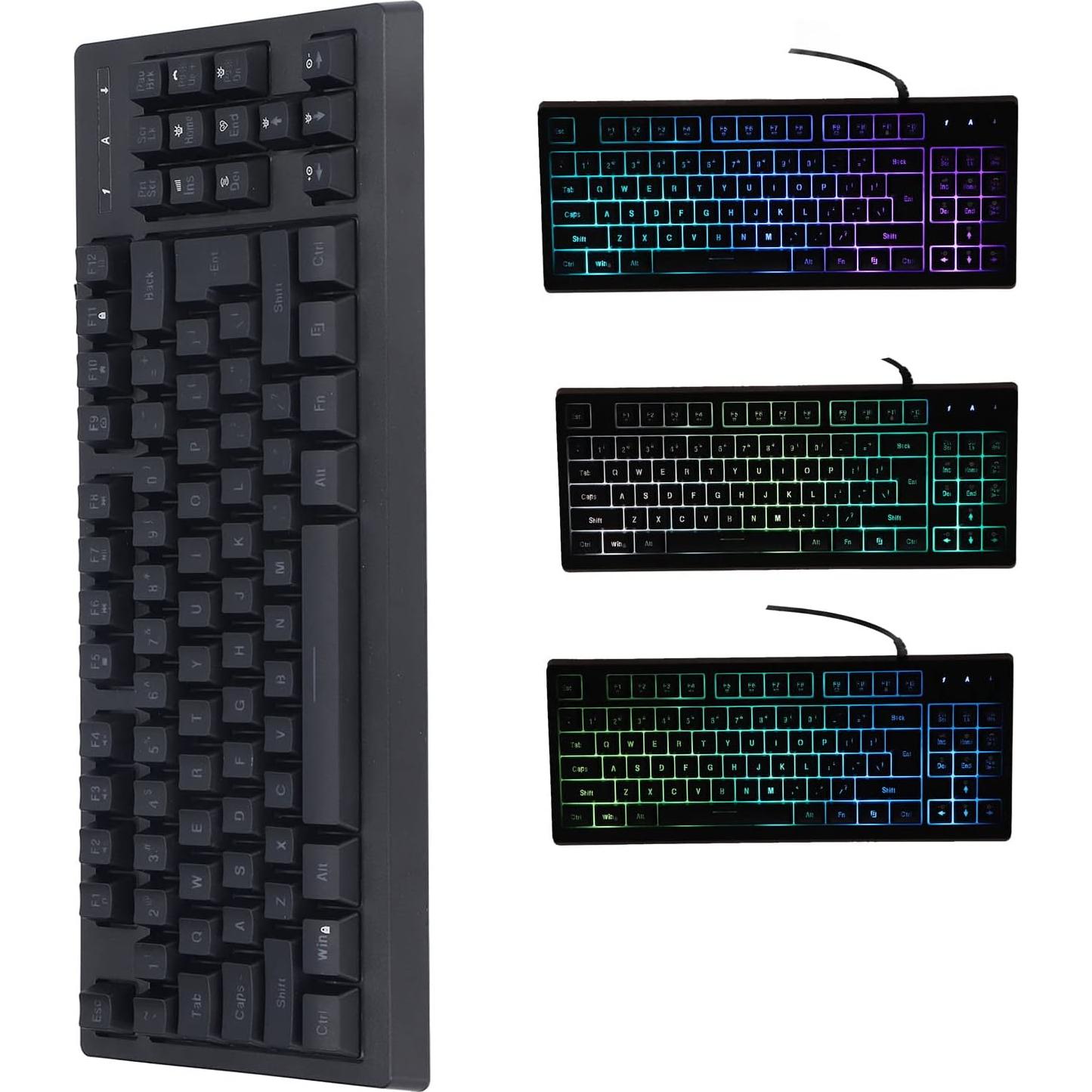 Teclado Gaming GOWENIC RGB USB Ergonómico 87 Teclas