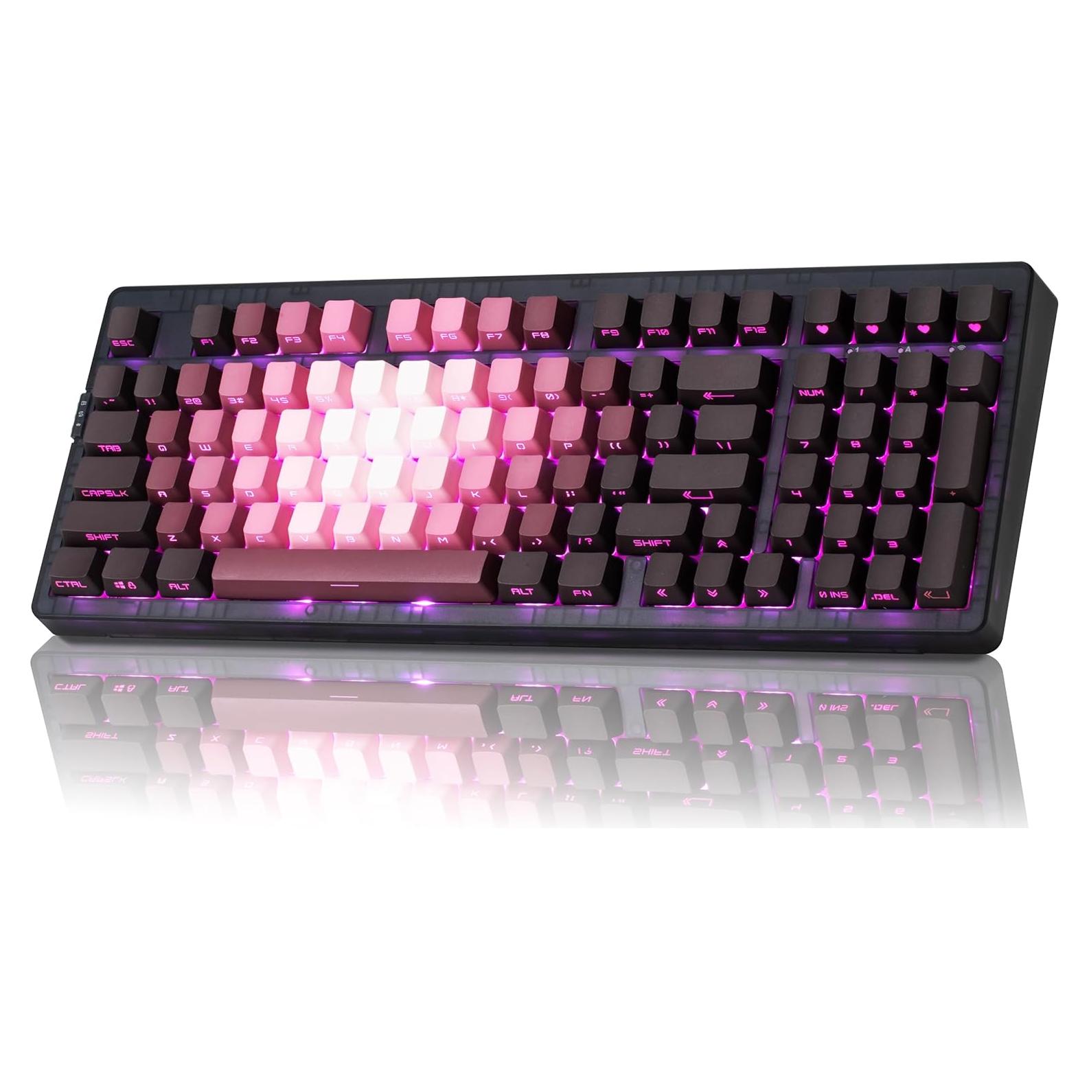 Teclado Mecánico Inalámbrico ZORNHER ZH980 Rosa 95% RGB
