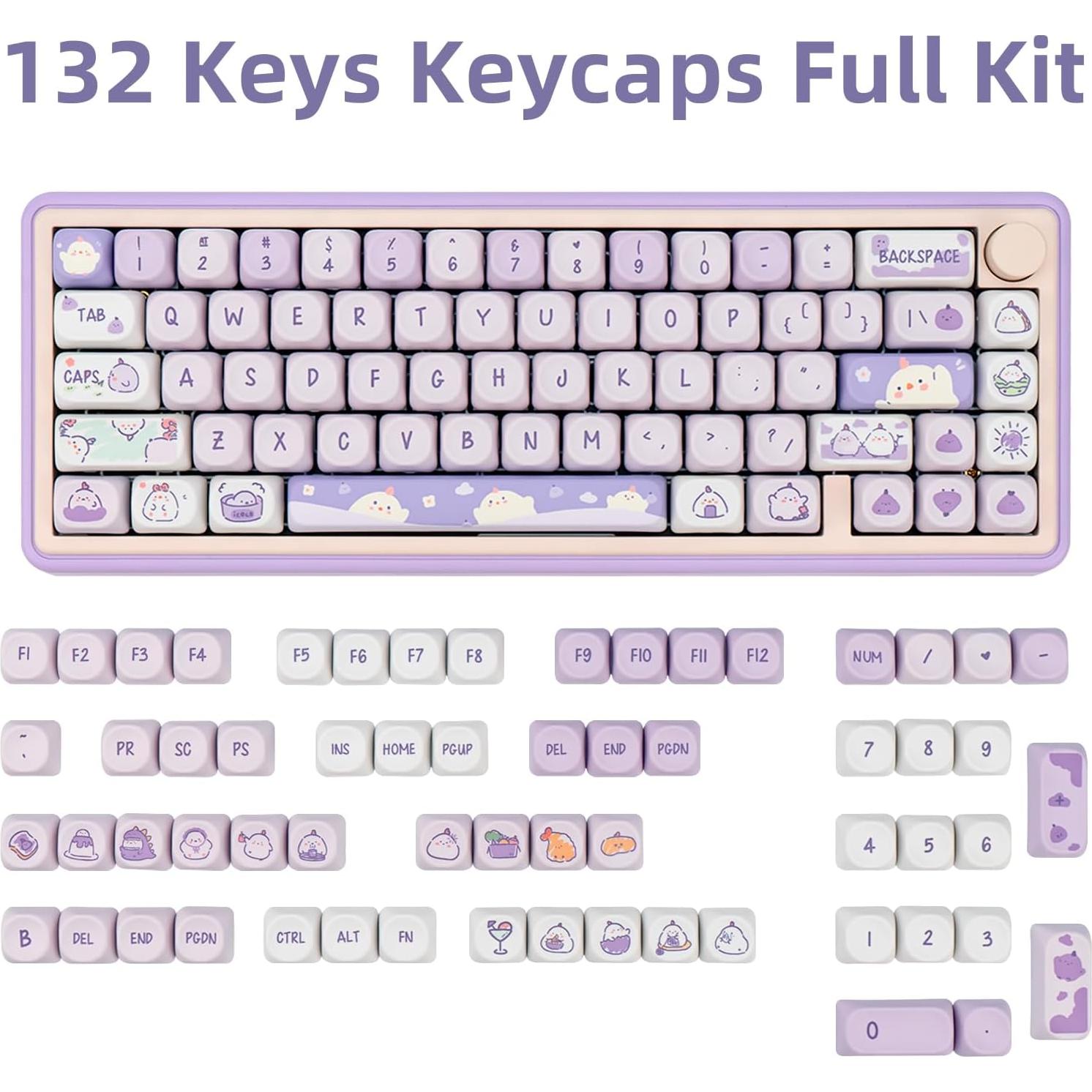Juego de Teclas PBT 132 Unidades COOMICKEY MOA Kawaii
