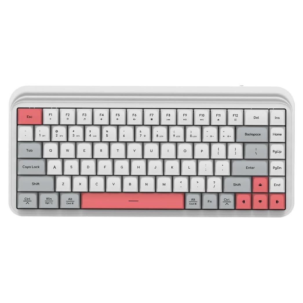 Teclado Gaming Inalámbrico S80 - 3 Modos, Silencioso, Blanco