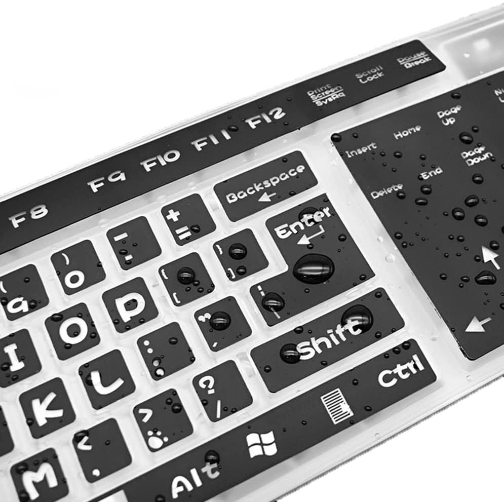 Funda de Teclado de Silicona JuYuish para PC 104/107 Teclas - Negra