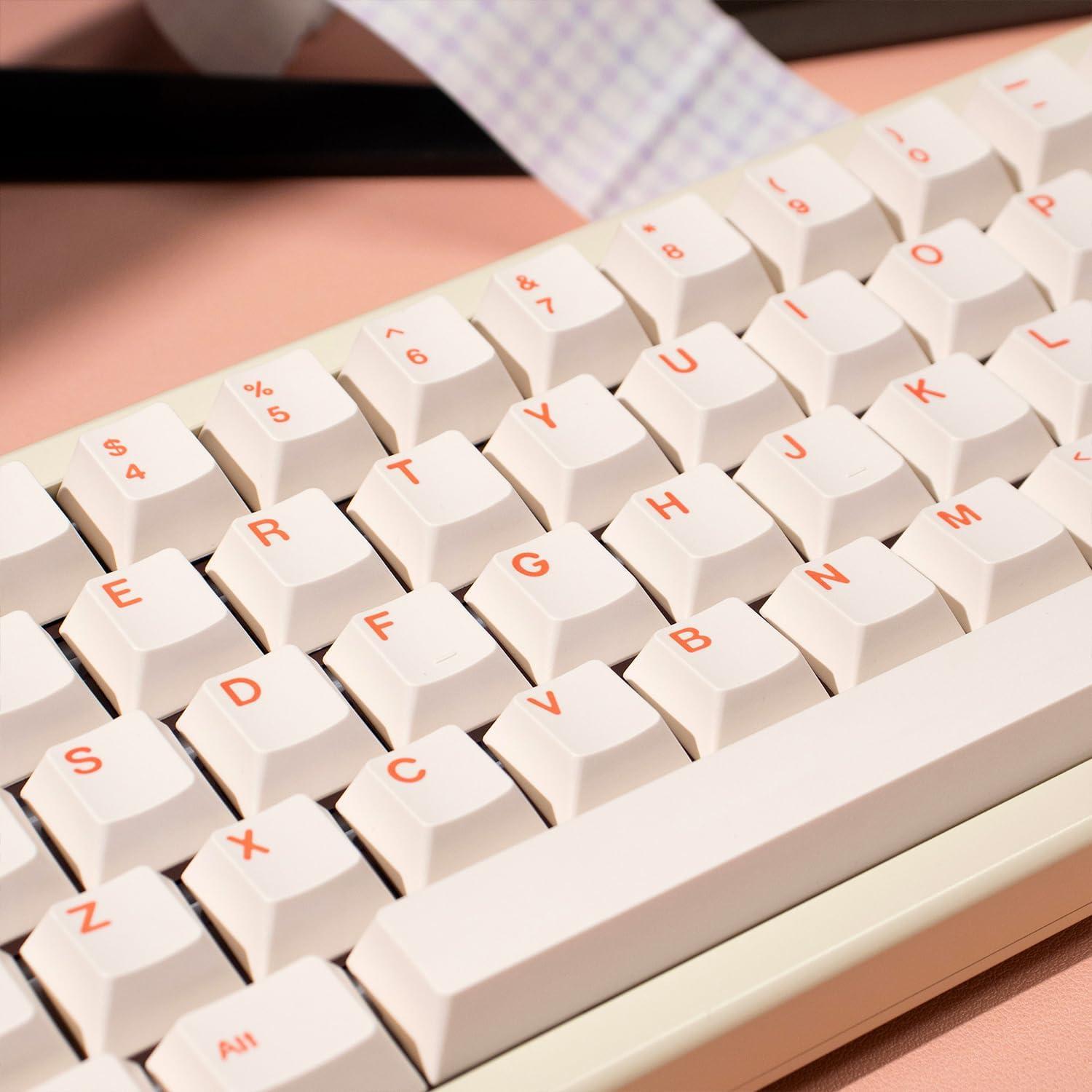 Set de 144 Teclas PBT Beige Mintcaps Perfil Cherry