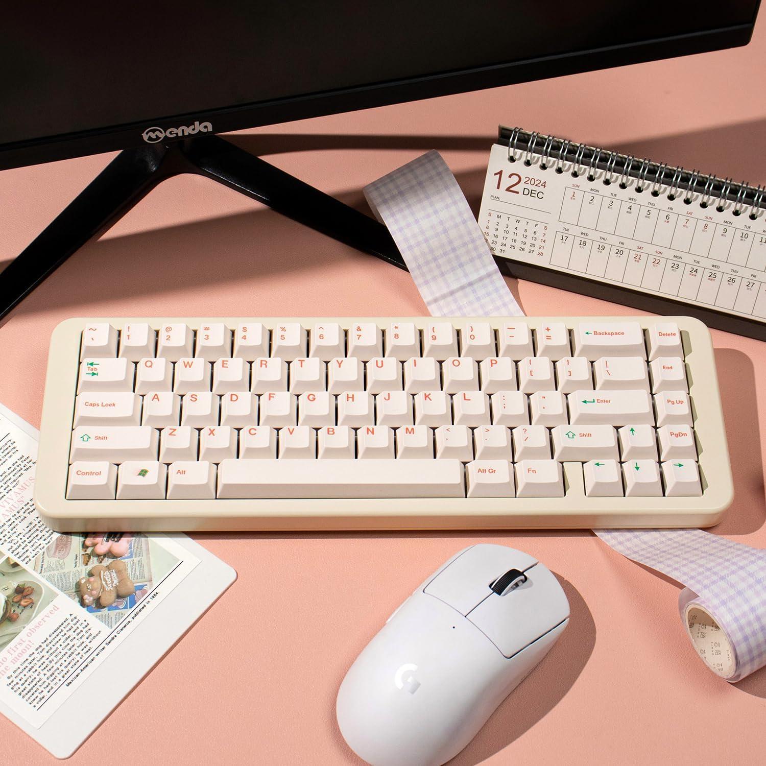 Set de 144 Teclas PBT Beige Mintcaps Perfil Cherry